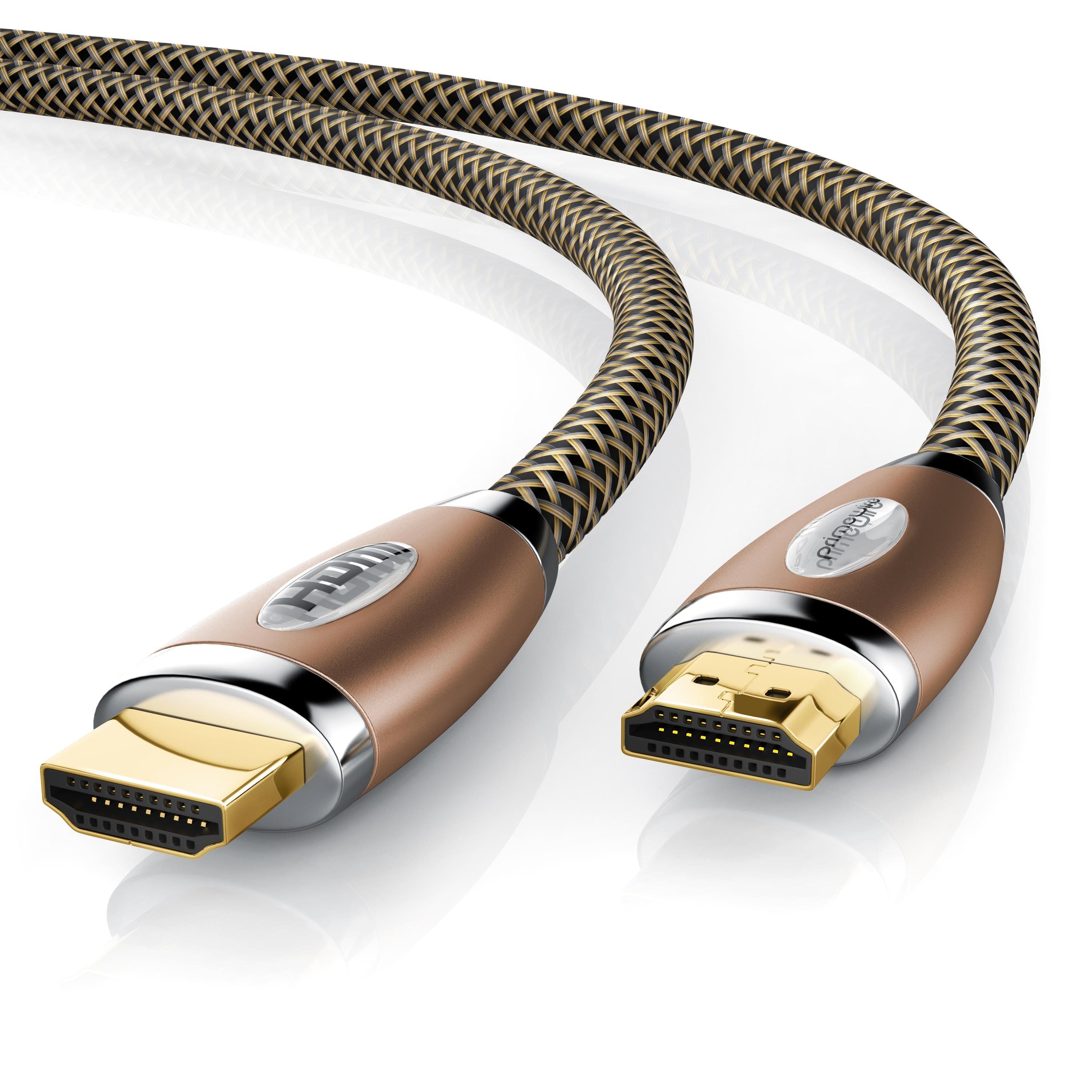 Primewire 4k Ultra HD 2160p, 3D, Nylonummantelung, Vollmetall Stecker - 10m HDMI-Kabel, 2.0, HDMI Typ A (1000 cm), 60 Hz, CEC, ideal für TV, PC, Konsole und Beamer, Streaming und Gaming
