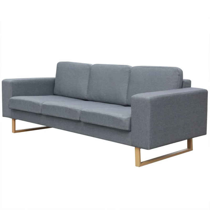 vidaXL Sofa 3-Sitzer Sofa Stoff Hellgrau