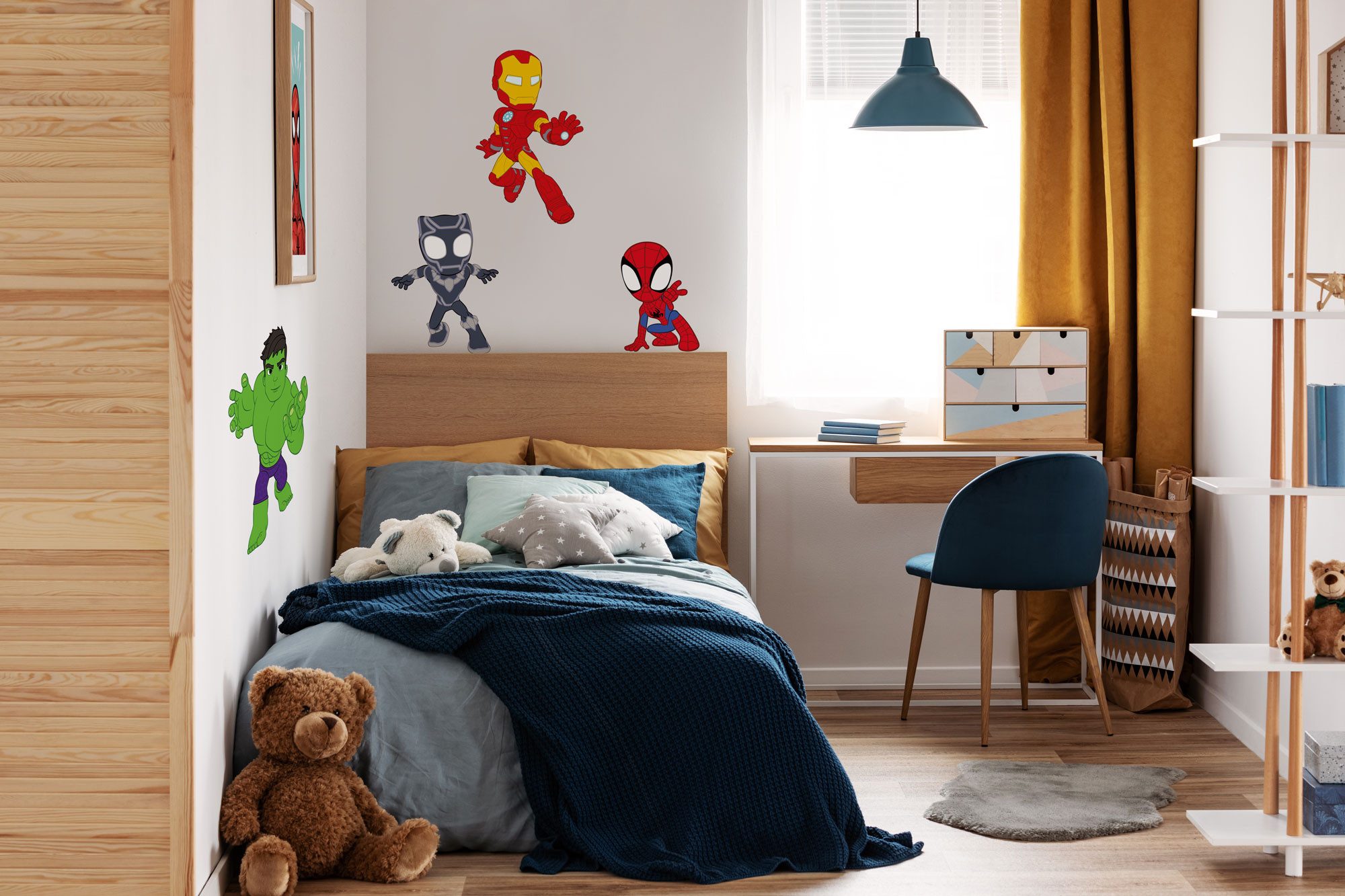 Komar Wandtattoo Spidey and His Amazing Friends Power Group - Größe 50 x 70 cm (4 St), Künstler: Komar, selbstklebend, Wandsticker, Kinderzimmer