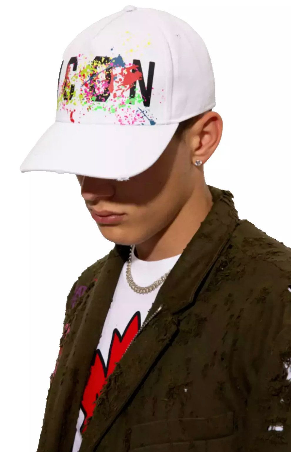 Dsquared2 Baseball Cap Icon Splash Cap Oaint-Splatter Kappe Farbspritzer un günstig online kaufen