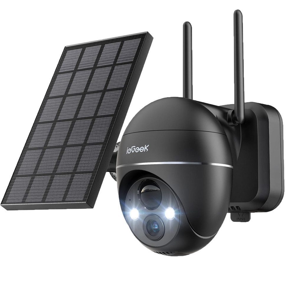 TWUFY Überwachungskamera ieGeek 2K 5MP PTZ WLAN Kamera Überwachung Außen mit Solarpanel (Outdoor, Außenbereich, Aussen, außen/innen, Überwachungskamera Aussen Akku Solar, 1-tlg., PIR Bewegungsmelder 2,4GHz WiFi Farbnachtsicht Zwei-Wege-Audio, solar Kamera Überwachung außen Mit der Familie teilen)