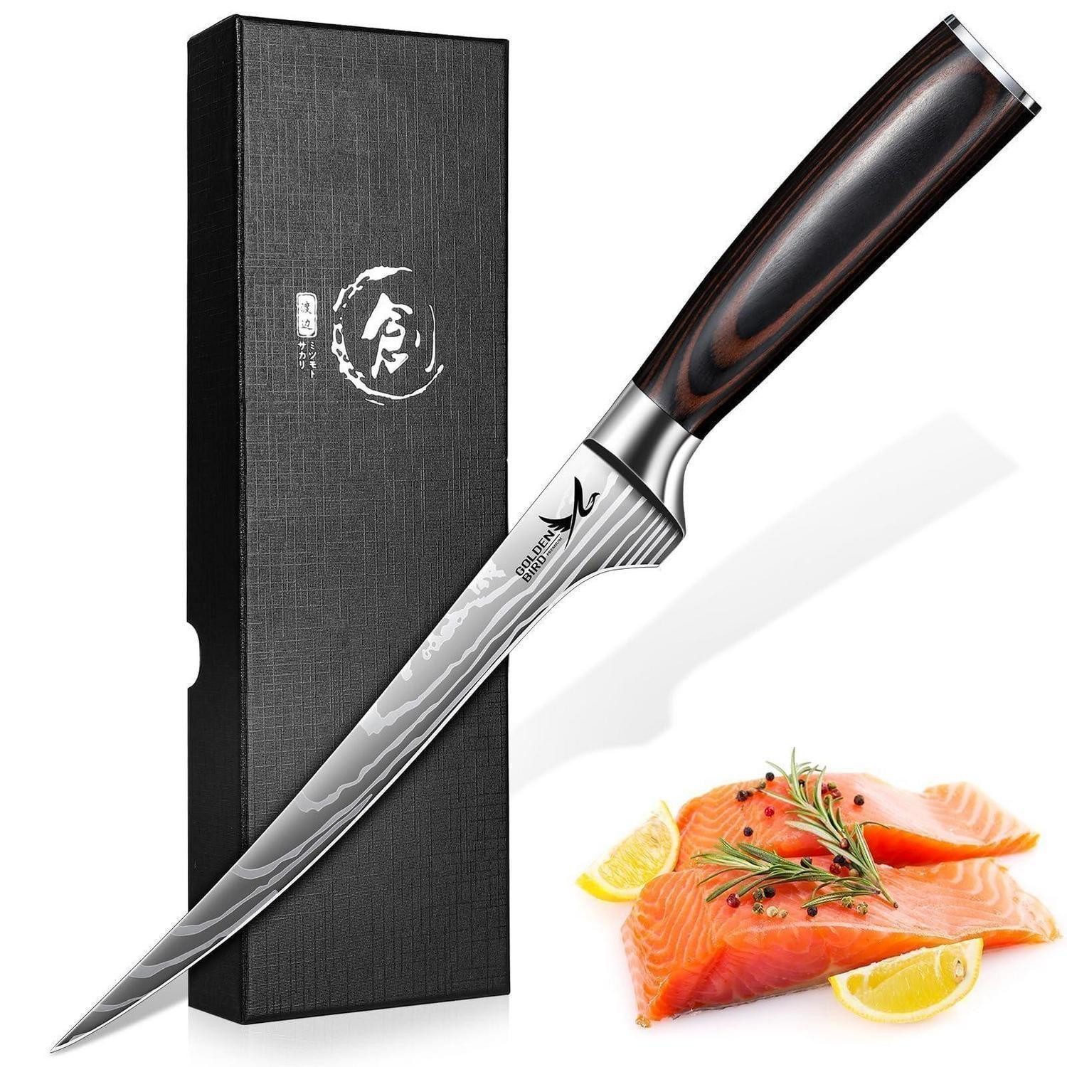 LuxusKollektion Filetiermesser Filetiermesser Fisch/Fleisch 18cm Holzgriff Flexibel