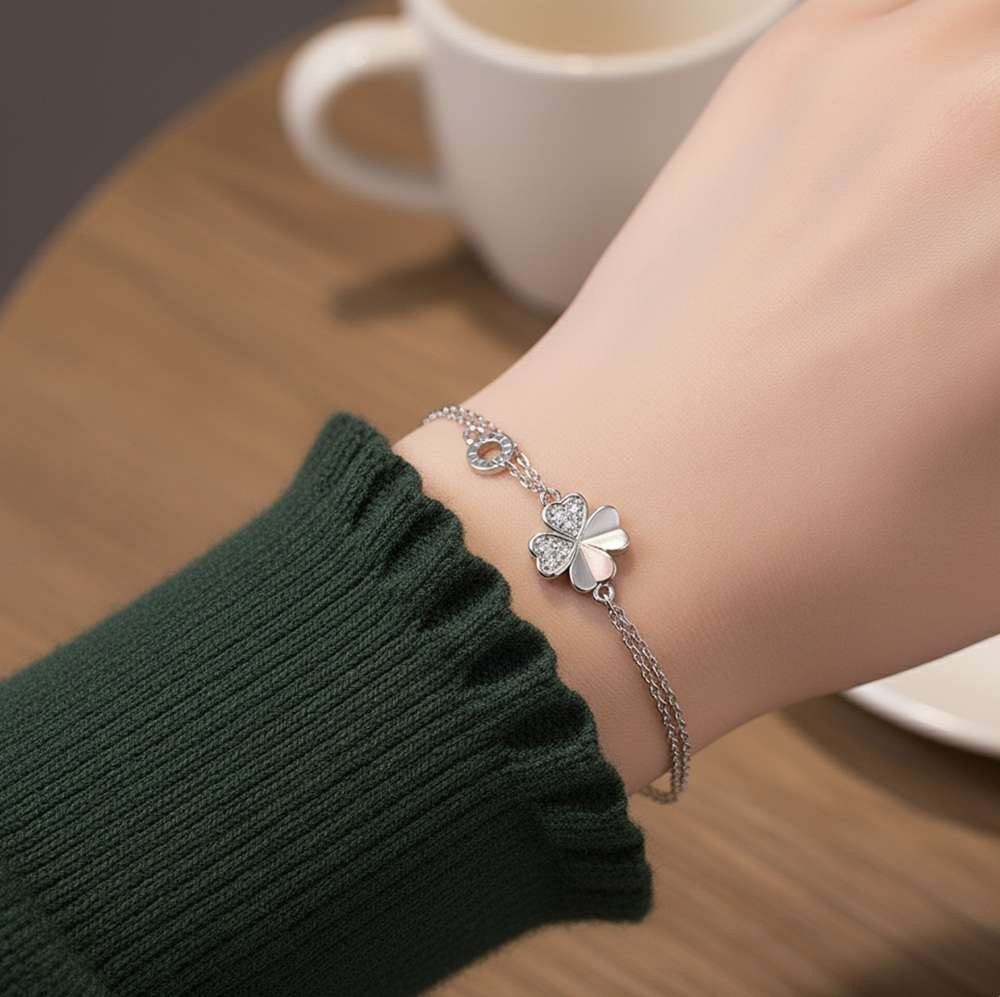 Taffstyle Silberarmband Glücksarmband Kleeblatt 925 Sterling Silber filigra günstig online kaufen