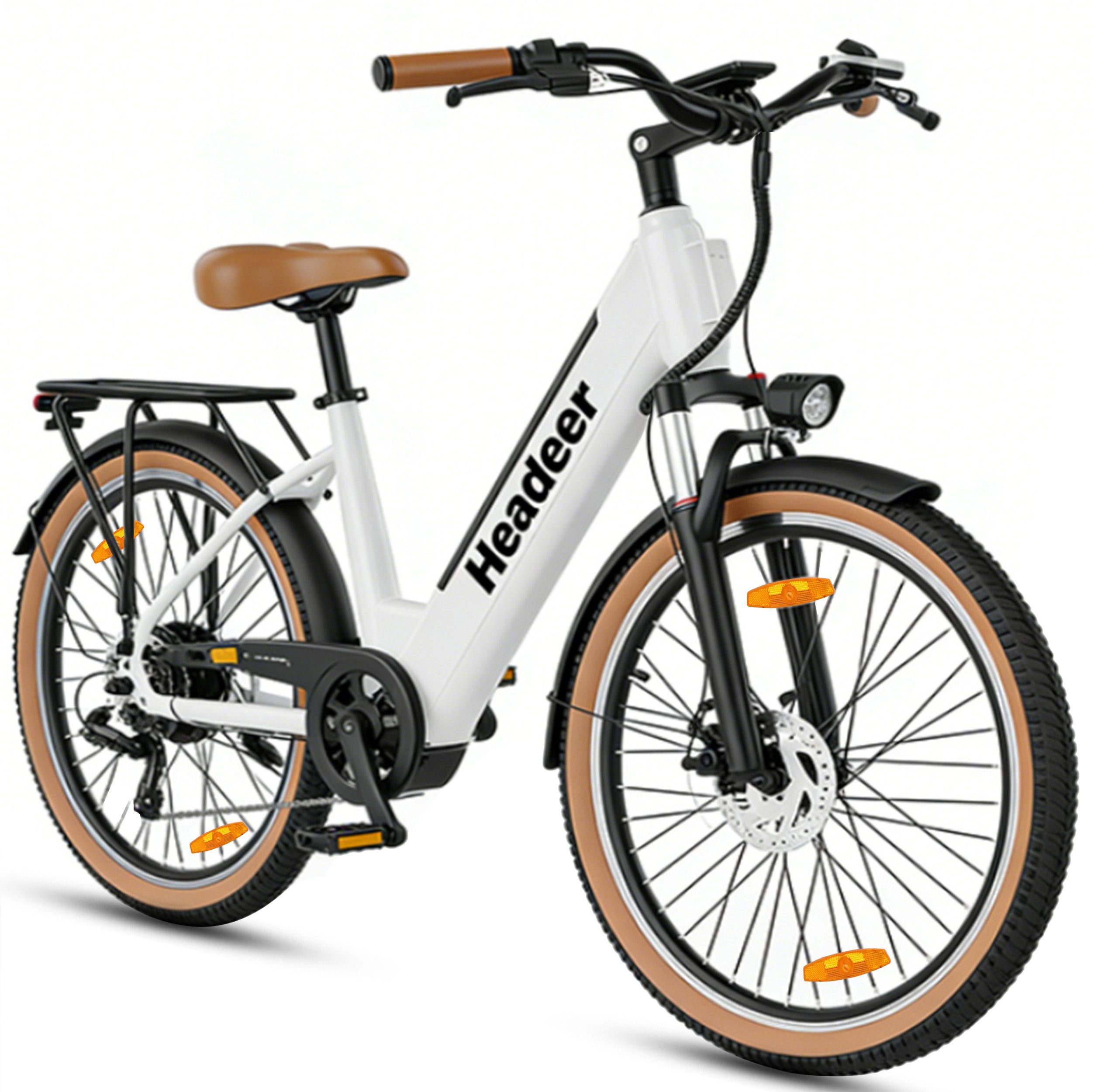 WHEELYOU E-Bike Cityrad Herren u. Damen E-Citybike 26 Zoll 250W 648Wh 120km Tiefeinsteiger, Kettenschaltung, Heckmotor, 648 Wh, (Beleuchtungsset mit Batterieladegerät, Batterieschlüssel, Werkzeug), 52 Nm Heckmotor Shimano 7-Gang Federgabel mech. Scheibenbremse
