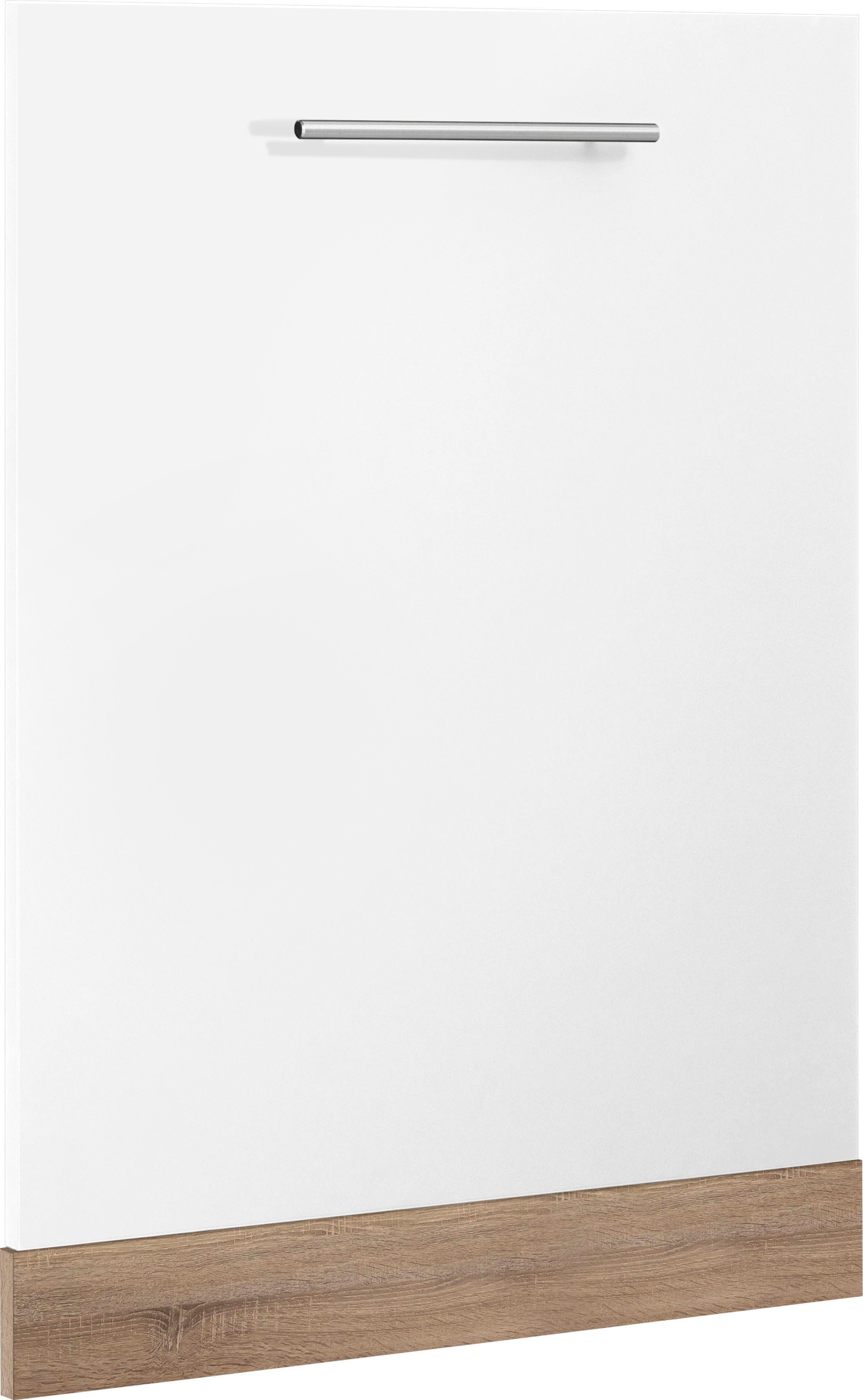 Frontblende vollintegrierbaren Küchen Korpus: matt, Front: cm Geschirrspüler für 60 breit, Sonoma Weiß wiho Cali, eichefarben