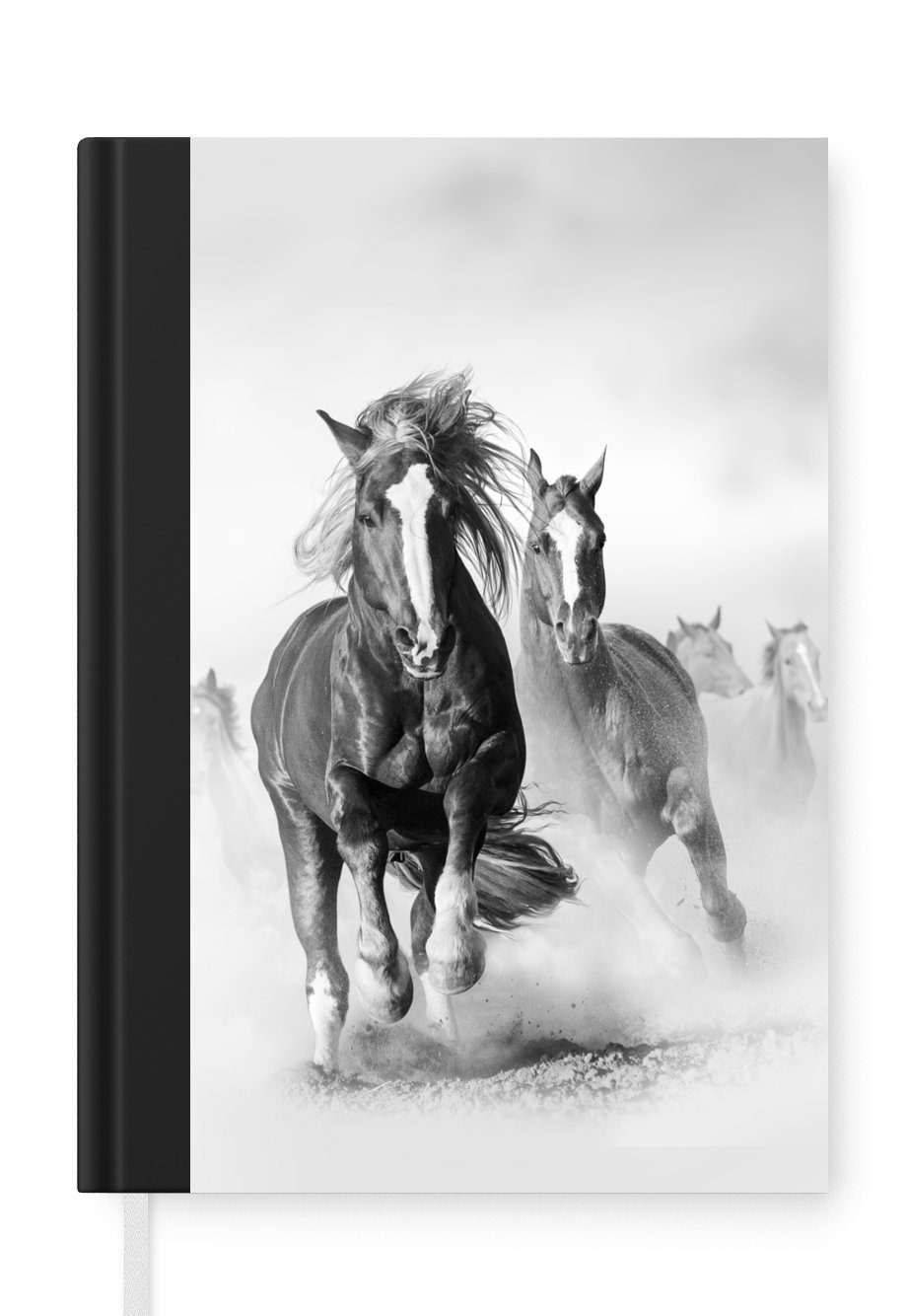 MuchoWow Notizbuch Pferde - Tiere - Illustration, Journal, Merkzettel, Tagebuch, Notizheft, A5, 98 Seiten, Haushaltsbuch | Notizbücher