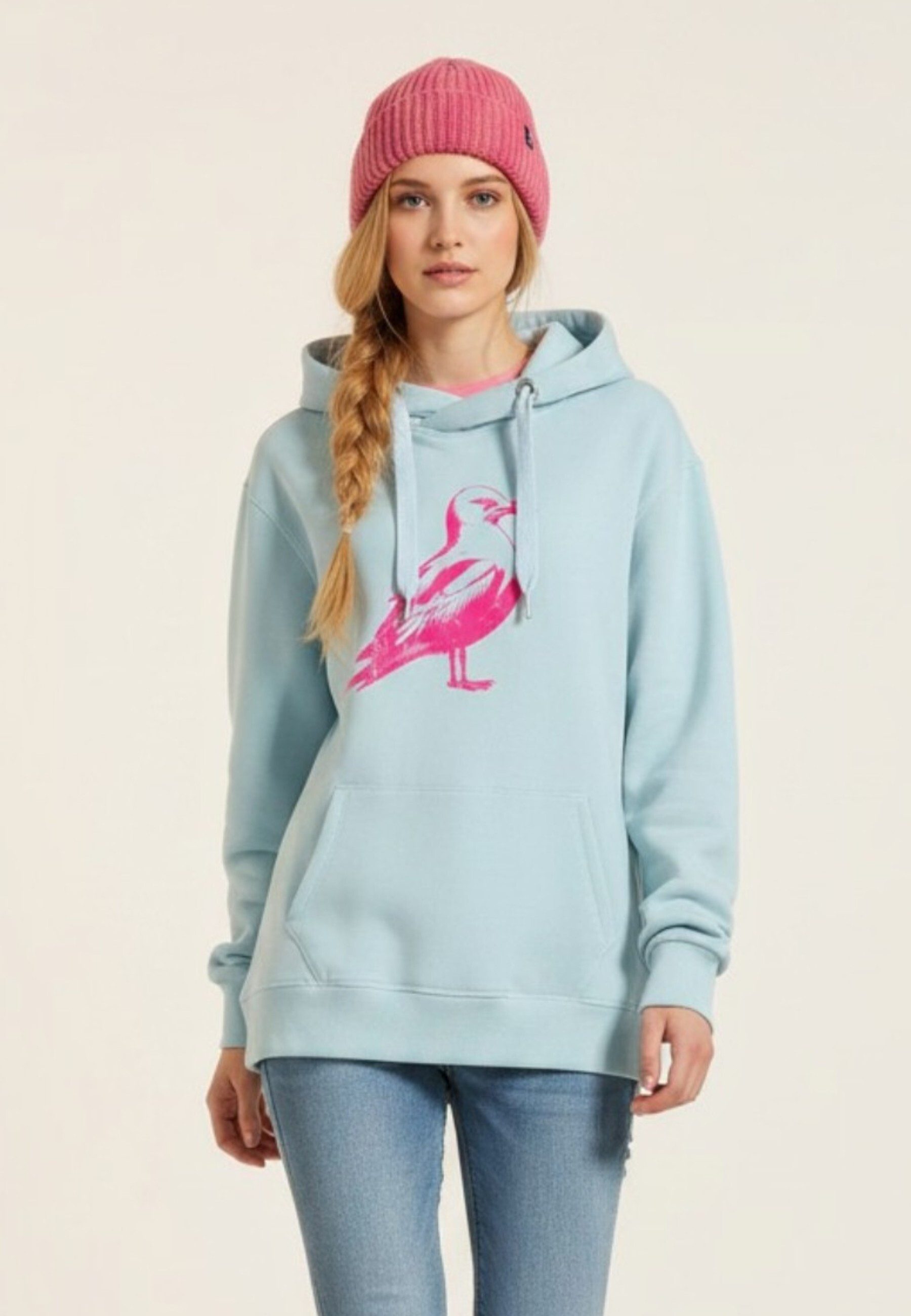 salzhaut Hoodie ODDEBODJE UNISEX - Möwe Unisex Oversized salzhaut Kapuzenpullover – bequemer Fit und nordisch klares Design – Bild 3 von 5