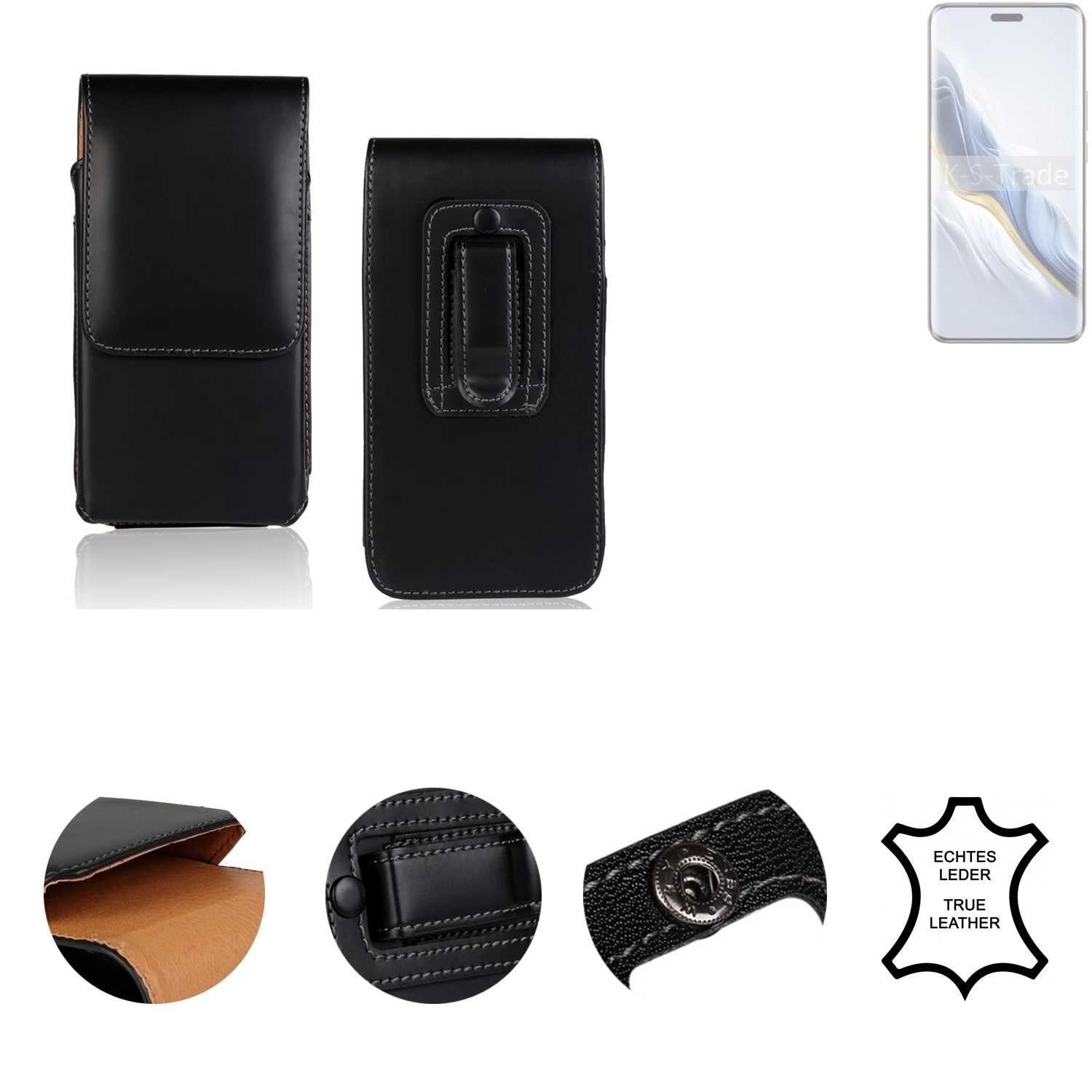 K-S-Trade Handyhülle für Honor Magic6 Pro, Holster Gürteltasche Handy Hülle Schutzhülle Handyhülle Leder