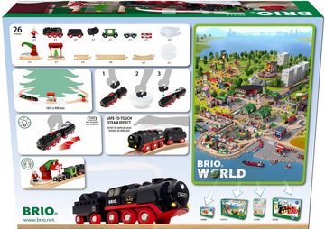 BRIO® Spielzeug-Eisenbahn »BRIO® WORLD, Batterie-Dampflok Weihnachts-Set«, (Set), FSC®- schützt Wald - weltweit