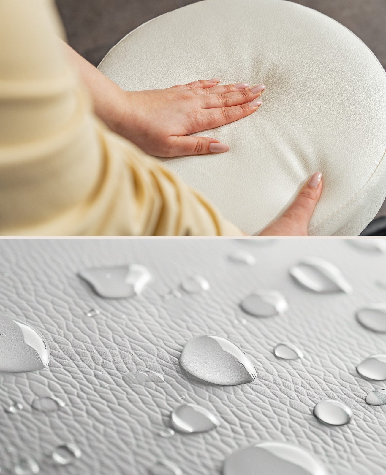 dibea Drehhocker 360° & stufenlos höhenverstellbar (1 St), Rollhocker mit 5 Rollen, Arbeitshocker gepolstert