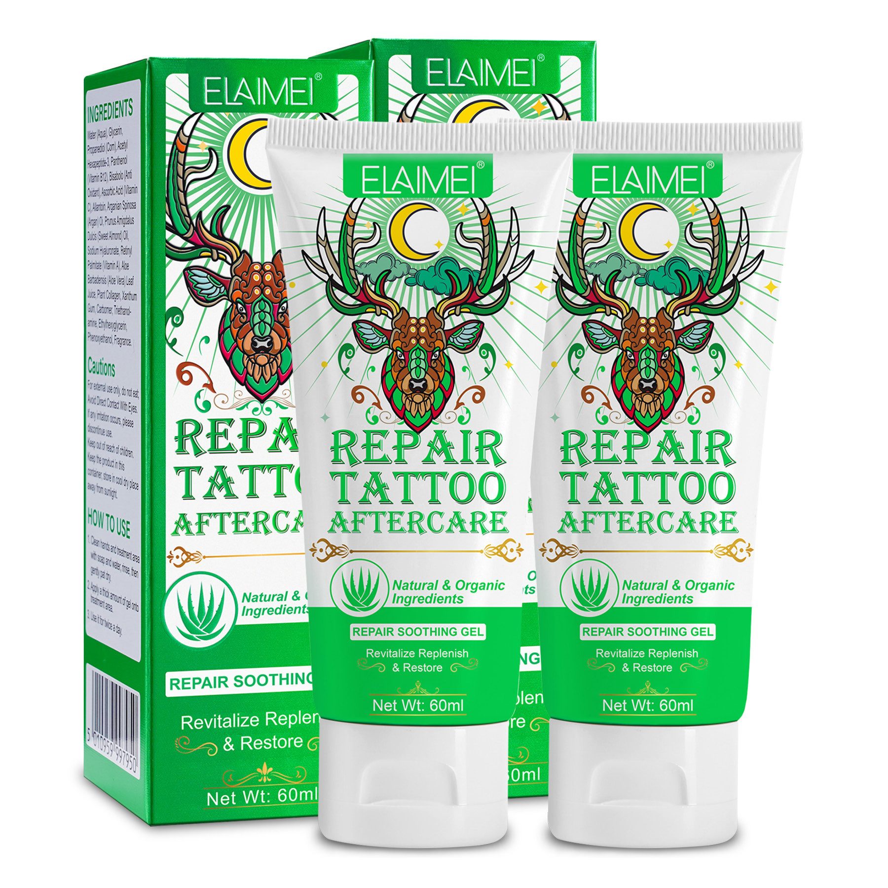 ALIVER Hautcreme Tattoocreme Tattoopflege Pflegecreme Aftercare Tägliche Pflege Creme, 2-tlg., Tattoocreme, Tattoopflege, Tattoorepair