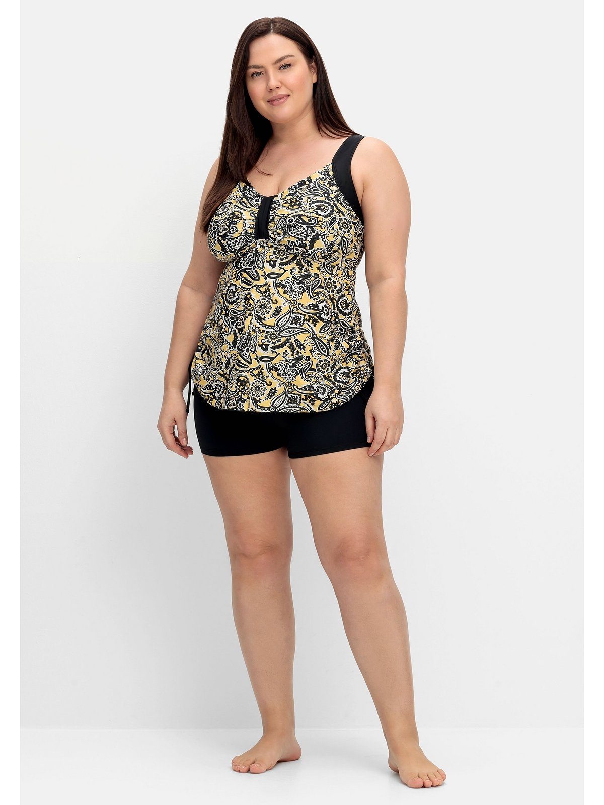 Sheego Tankini-Top Große Größen, im Paisleymuster, mit seitlicher Raffung
