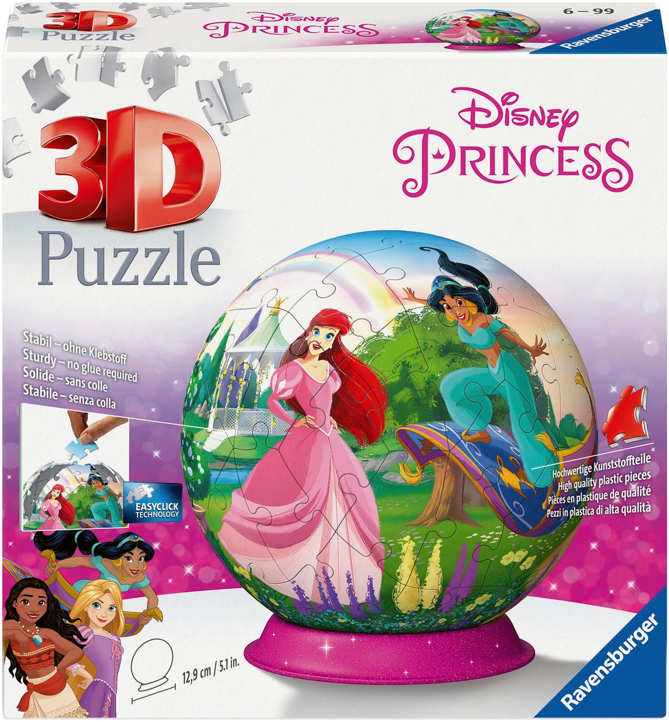 Ravensburger Puzzle Puzzle-Ball Disney Princess, 72 Puzzleteile, Made in Europe, FSC® - schützt Wald - weltweit