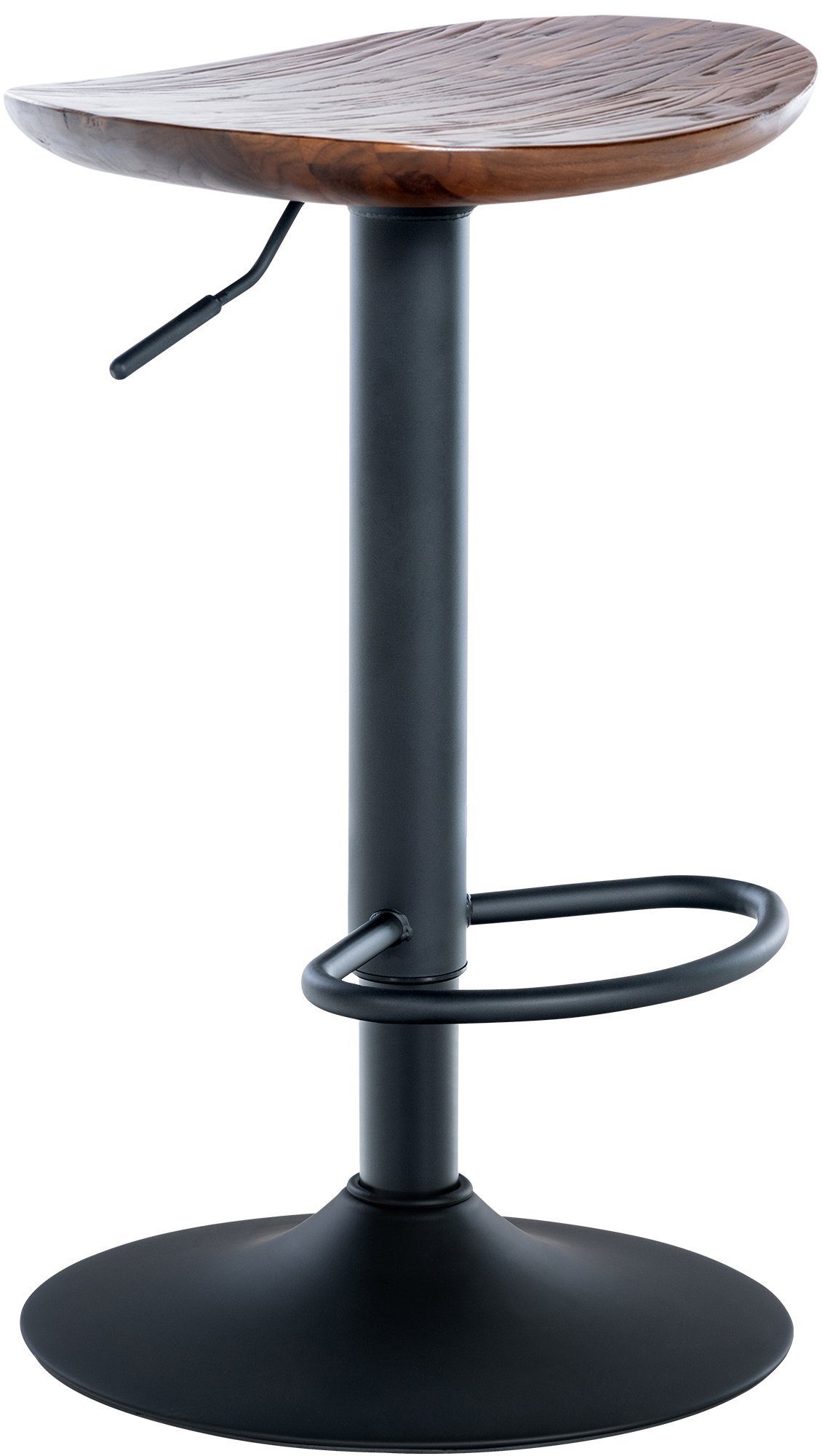 CLP Barhocker Skelde, höhenverstellbarer Tresenstuhl, Massivholzsitz