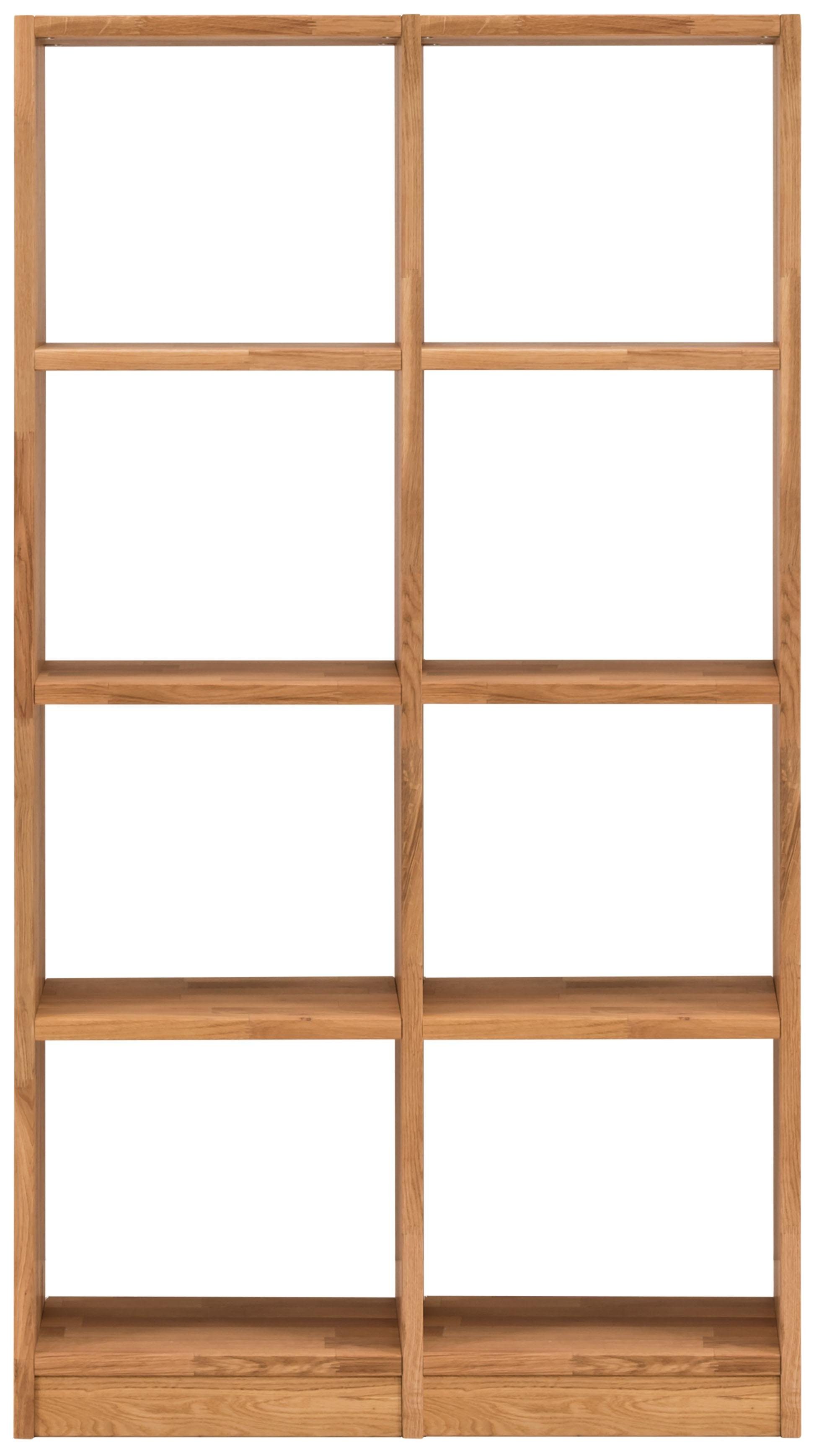 Home affaire Regalelement Ecko, aus schönem massivem Wildeichenholz, Breite 91,5 cm, mit 8 Fächern