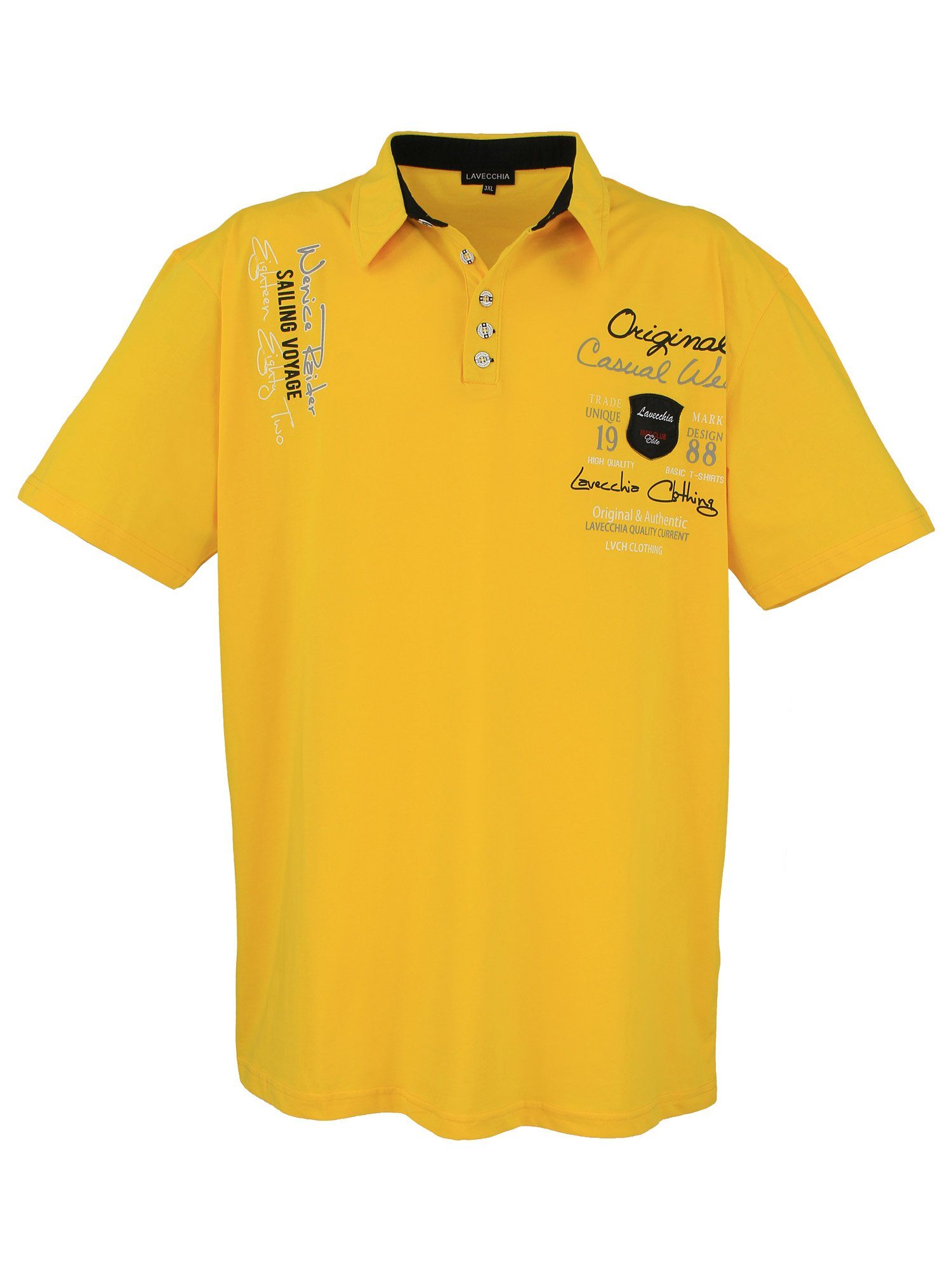 Lavecchia Poloshirt Übergrößen Herren Polo Shirt LV-610 Herren Polo Shirt gelb