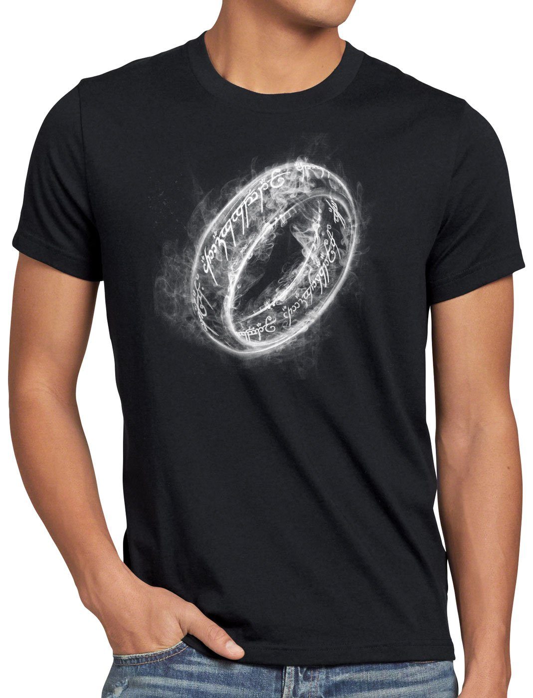 style3 Print-Shirt Herren T-Shirt Der Eine Ring neuseeland auenland