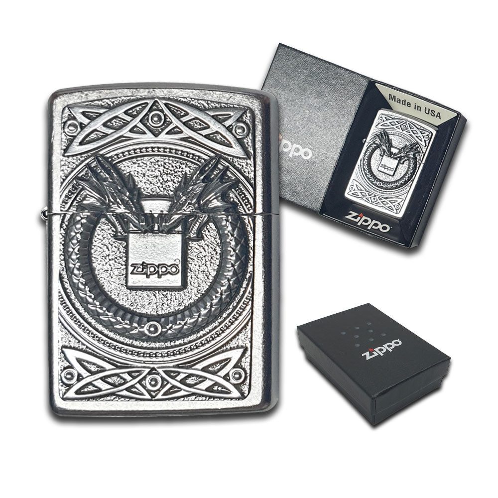 Zippo Feuerzeug Zippo Dragon Drachen Motive Feuerzeuge Benzinfeuerzeug Geschenk Box, Geschenk Box, Majestätische und detailreiche Designs