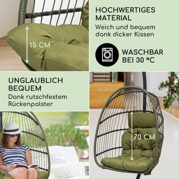 blumfeldt Loungesessel Biarritz, Hängesessel Sitzkissen Polyester Aluminium Polyrattan