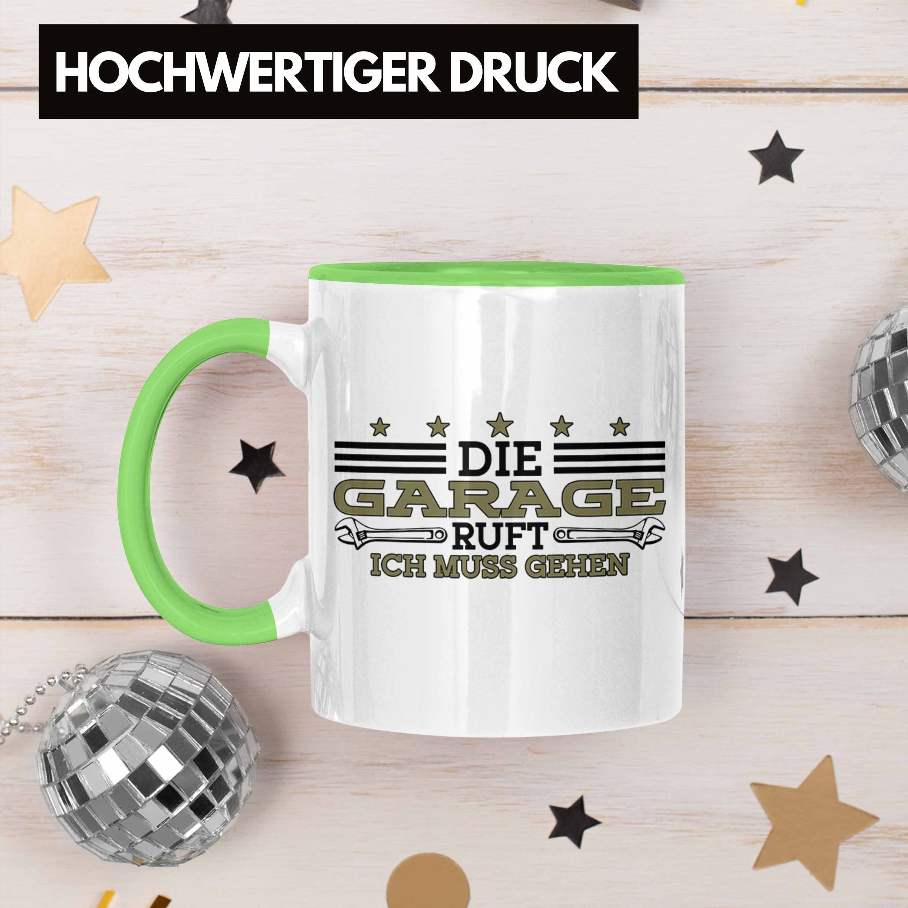 Papa Die Geschenkidee Tasse Garage Trendation Grün Garage Handwerker Tasse Opa Geschenkidee