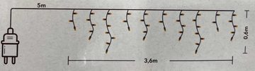 Coen Bakker Deco BV LED-Lichterkette LED ICICLE, Eisregen 3,6m 180 LED warmweiß für Dachrinnen transparent