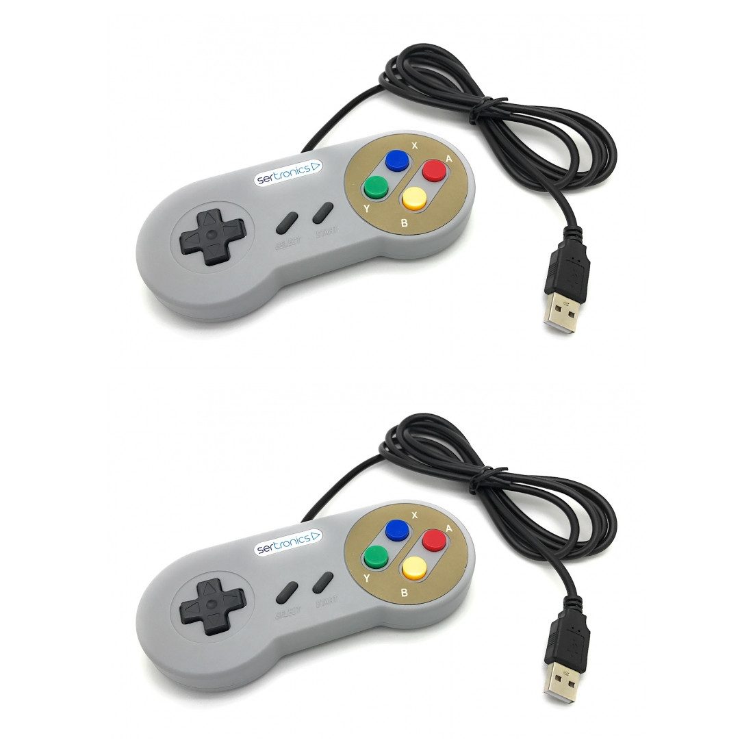 2x USB 2.0 Controller im SNES Design grau Controller