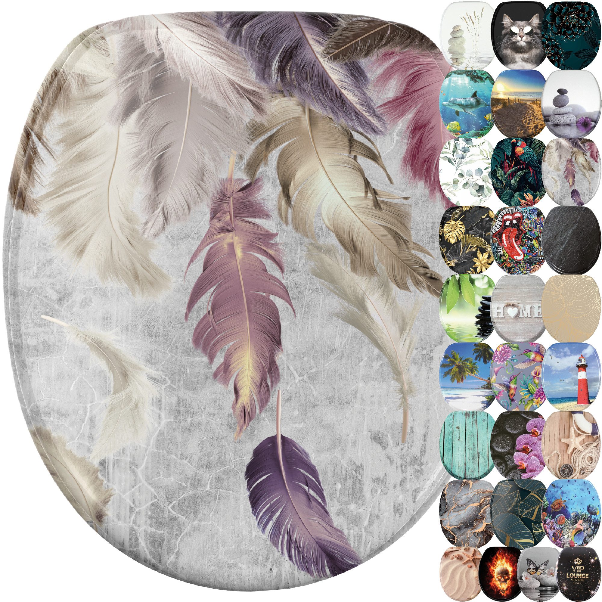 Sanilo WC-Sitz mit Absenkautomatik, viele schöne Toilettensitze direkt vom Hersteller, Premium Кришки унітазу, moderner Klodeckel, leichte Montage