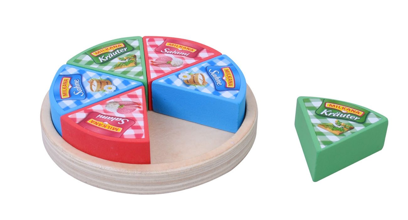 Chr. Tanner Spiellebensmittel Milkana Käse Ecken aus Holz für Kaufladen & Küche, (7-tlg), detailgetreu und herausnehmbar