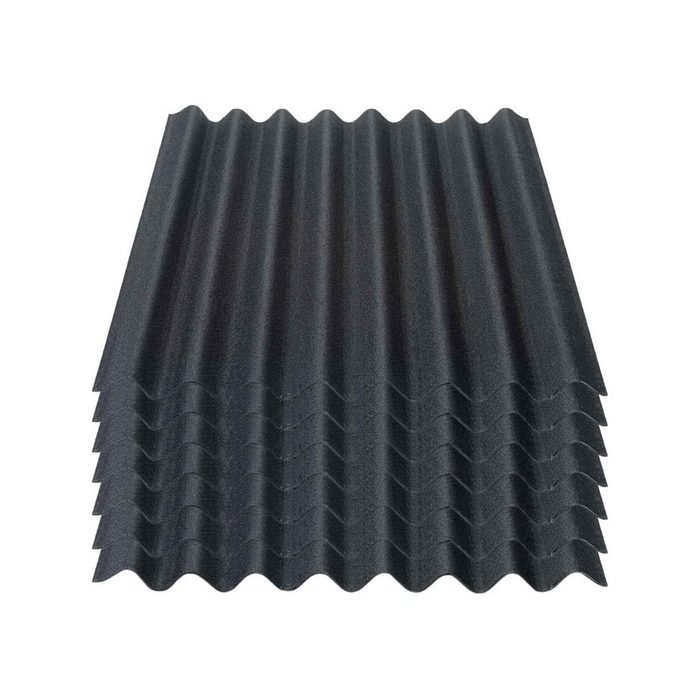 Onduline Dachpappe Onduline Easyline Dachplatte Wandplatte Bitumenwellplatten Wellplatte 7x0 76m² - schwarz wellig 5.32 m² pro Paket (7-St)