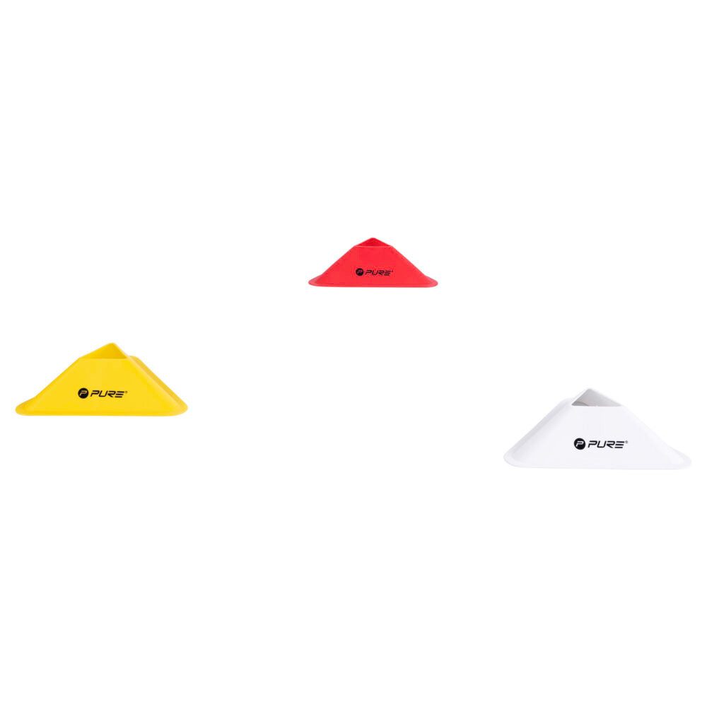Pure 2 Improve Trainingshilfe Markierungshüte/kegel Triangle 20er Set gelb/rot/weiss
