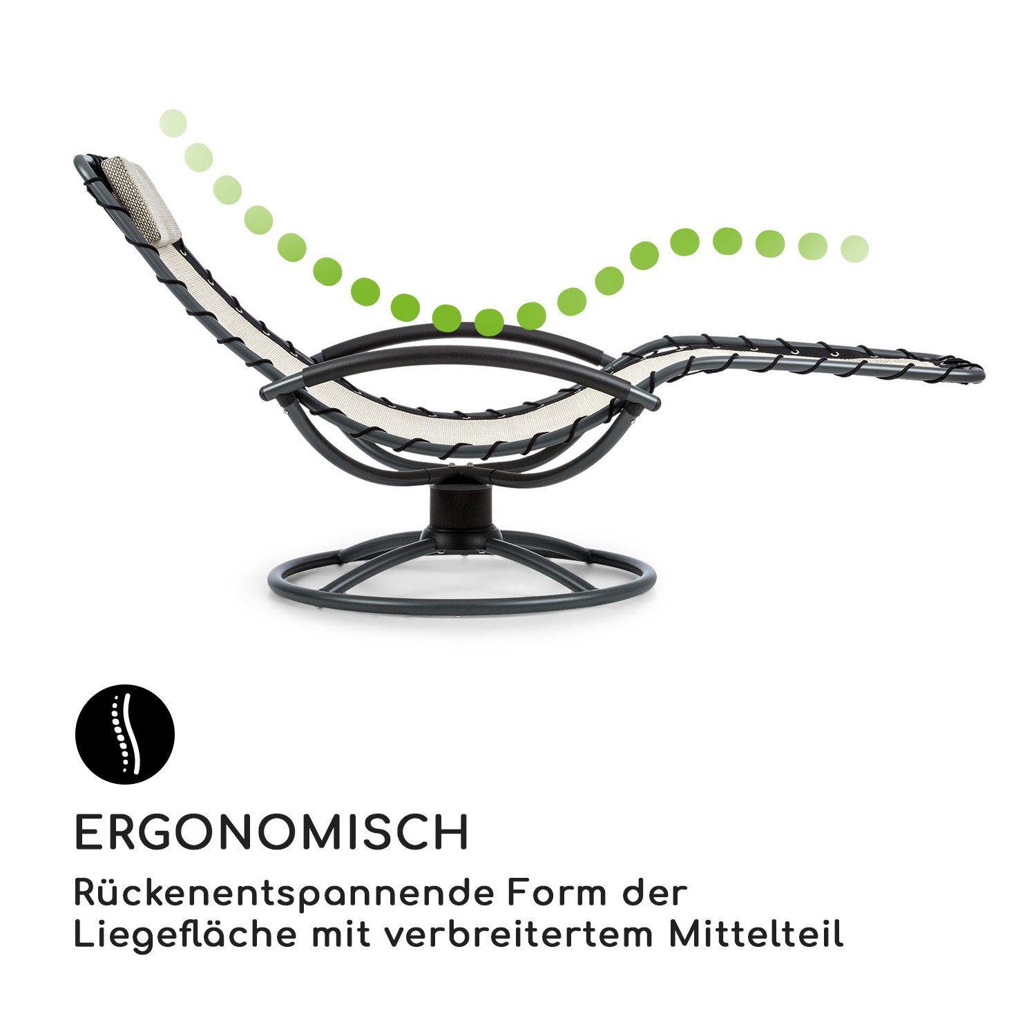 blumfeldt Gartenliege The Chiller, Schwingeffekt, ergonomisch geformte Gartenliege