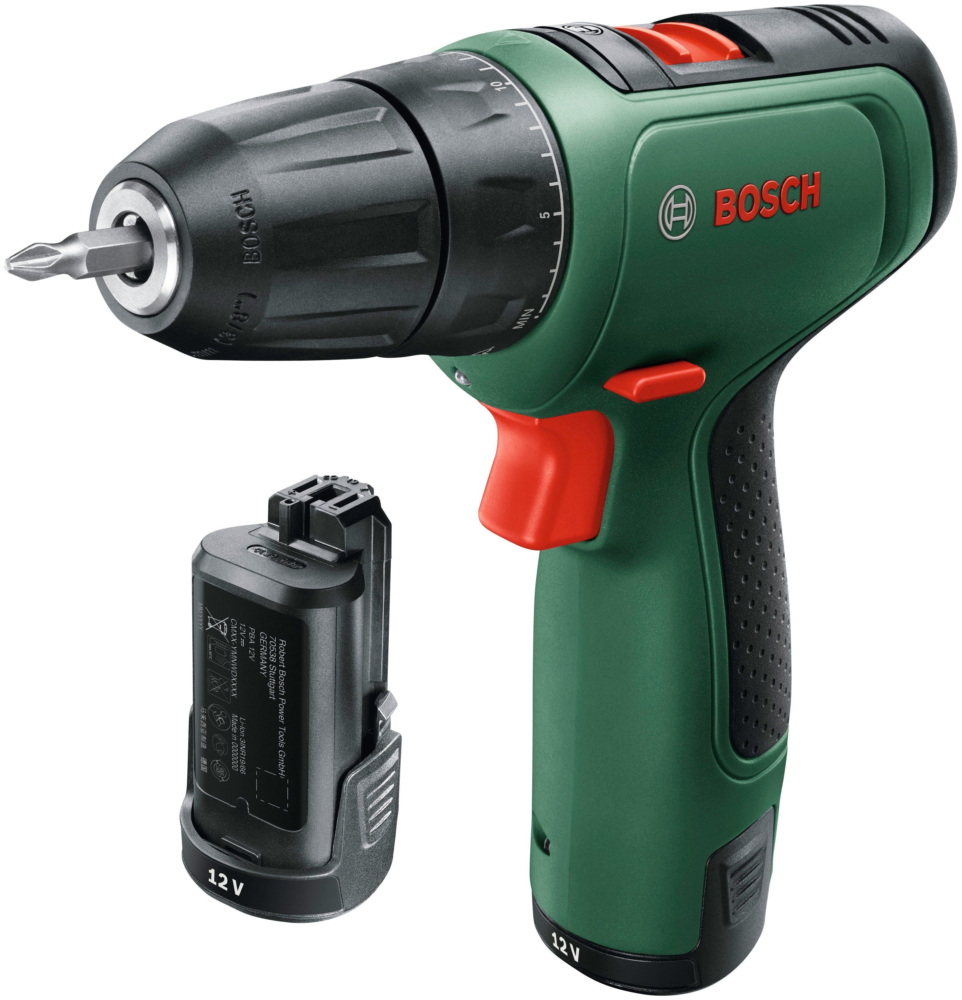 Home EasyDrill und & Garden Akkus U/min, Bosch 2 1200, Nm, 30 1500 Ladegerät Akku-Schrauber mit