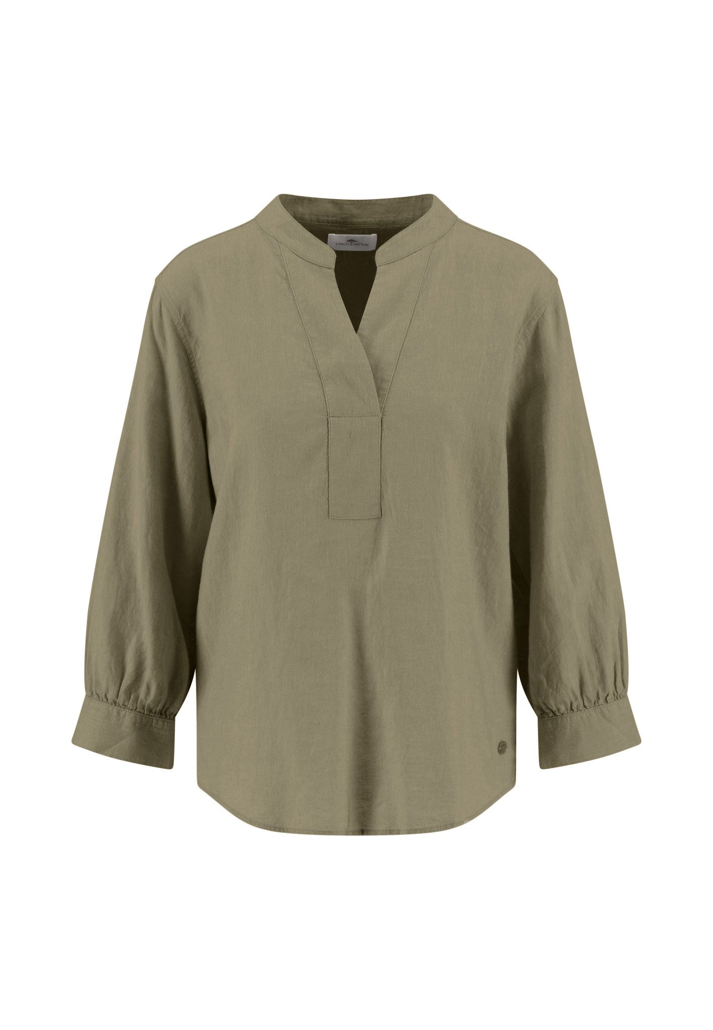 FYNCH-HATTON Blusentop BLOUSE 3/4 TUNIC LINEN MIX CHAM