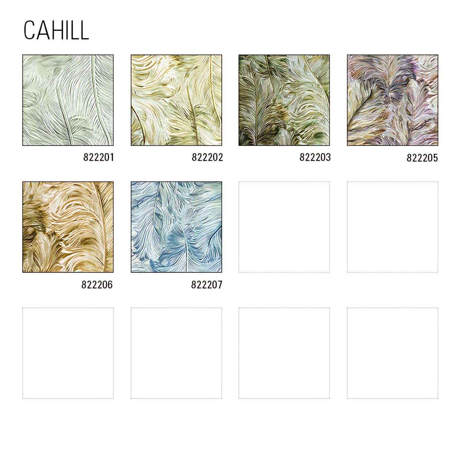 Profhome Prägetapete 1 MUSTERSTÜCK CAHILL S-822207 DIN A4 MUSTER der grafischen Tapete, glänzend, grafisch, meliert, Motiv, Vögel, (1 Musterblatt, ca. A5-A4), blau, pastell-violett, creme-weiß, silber