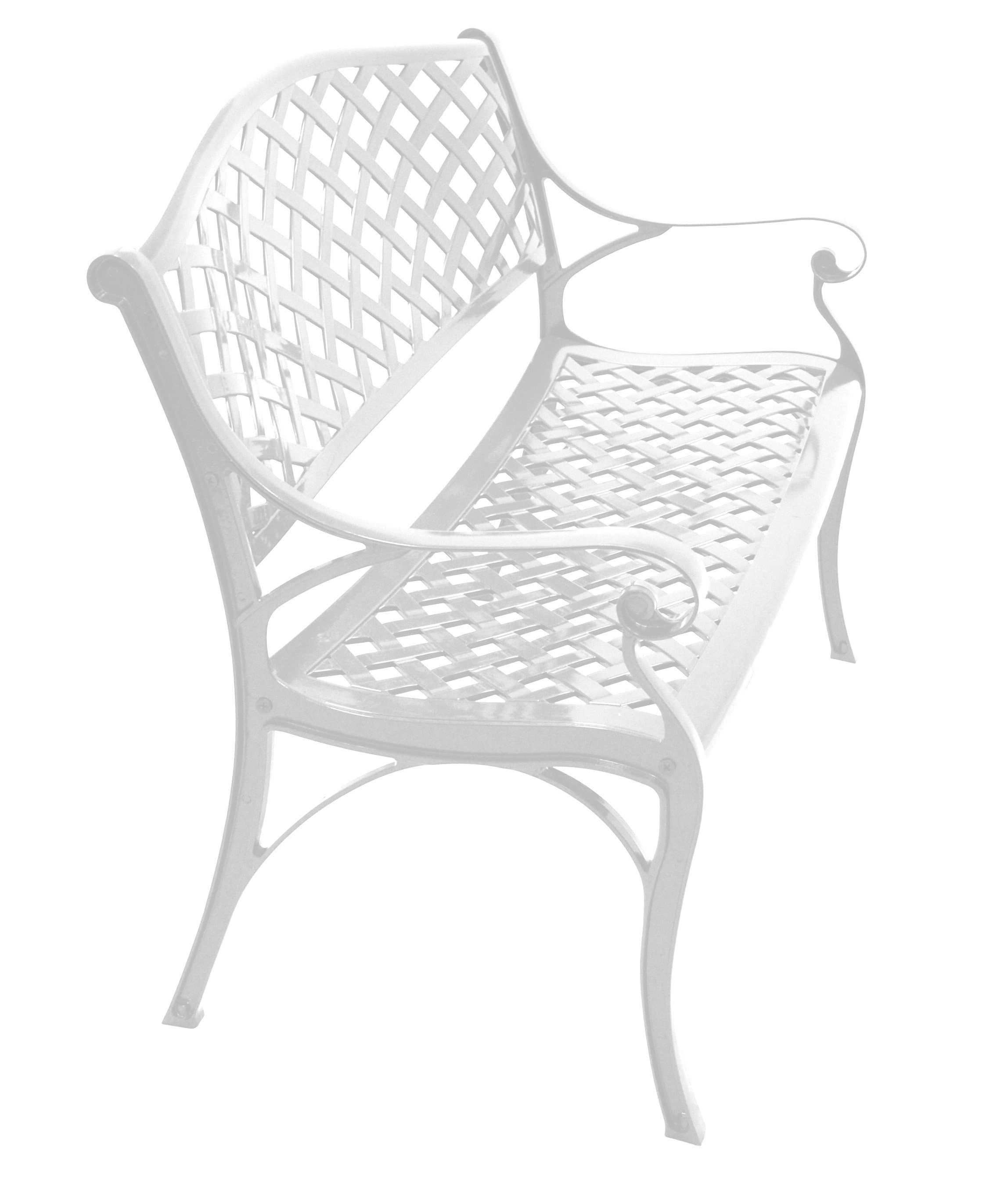 DEGAMO Gartenbank OXFORD (1-St), Stilvolle Gartenbank aus wetterfestem Aluminiumguss WEISS