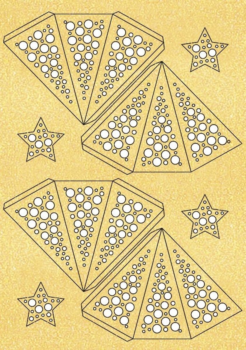Ursus - Ludwig Bähr Ремесленный войлок Bastelset Modena-Stern mini Dots 200g/qm A4 VE=2 Stück gold