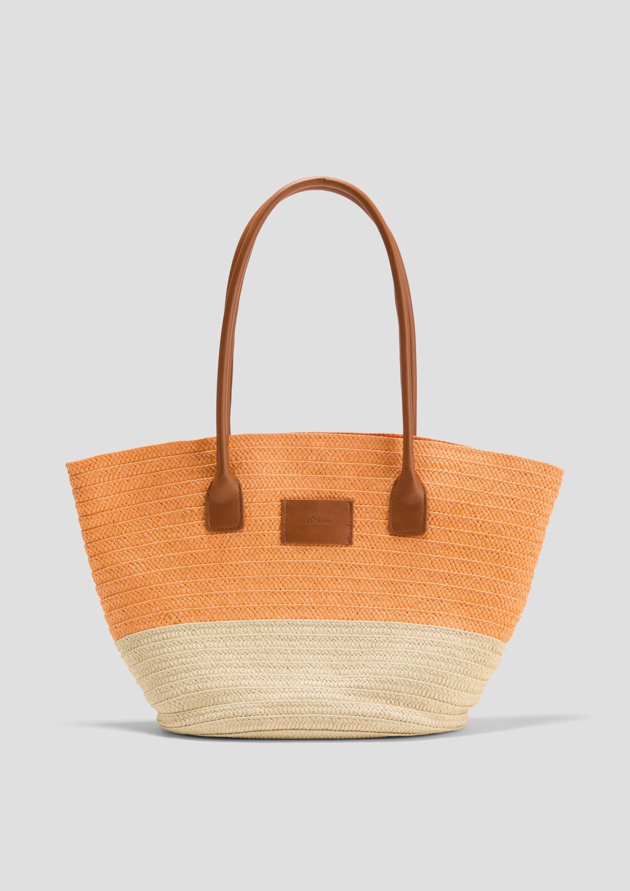 s.Oliver Shopper Tasche, Shopper in Bast-Optik mit Magnet-Verschluss