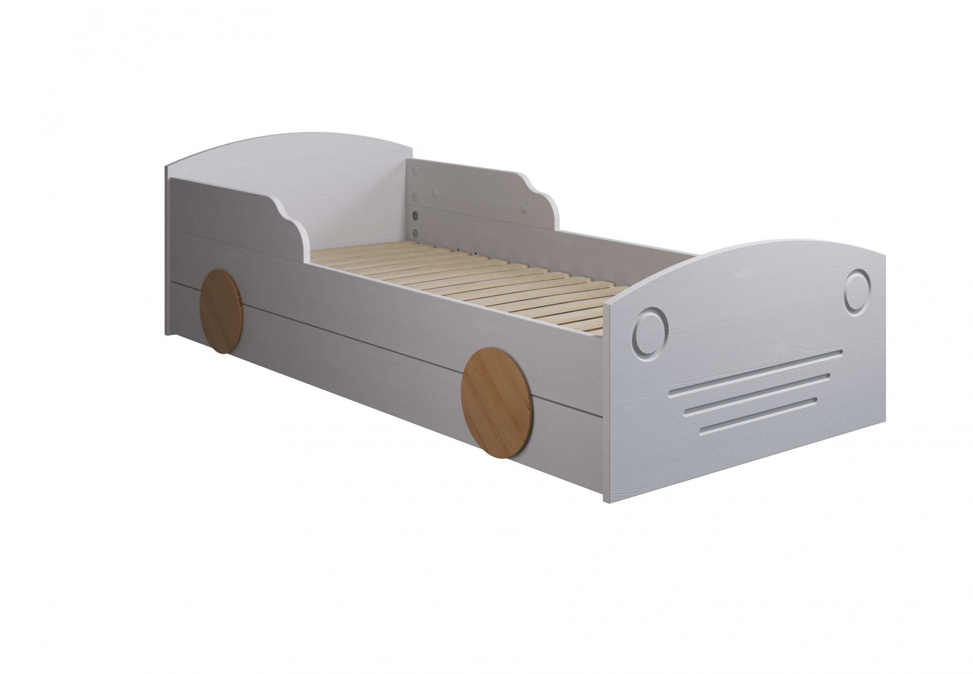 Lüttenhütt Kinderbett Levke, aus massiver Kiefer, 90x160 cm, inklusive Schubkasten und Lattenrost weiß | weiß | weiß | weiß