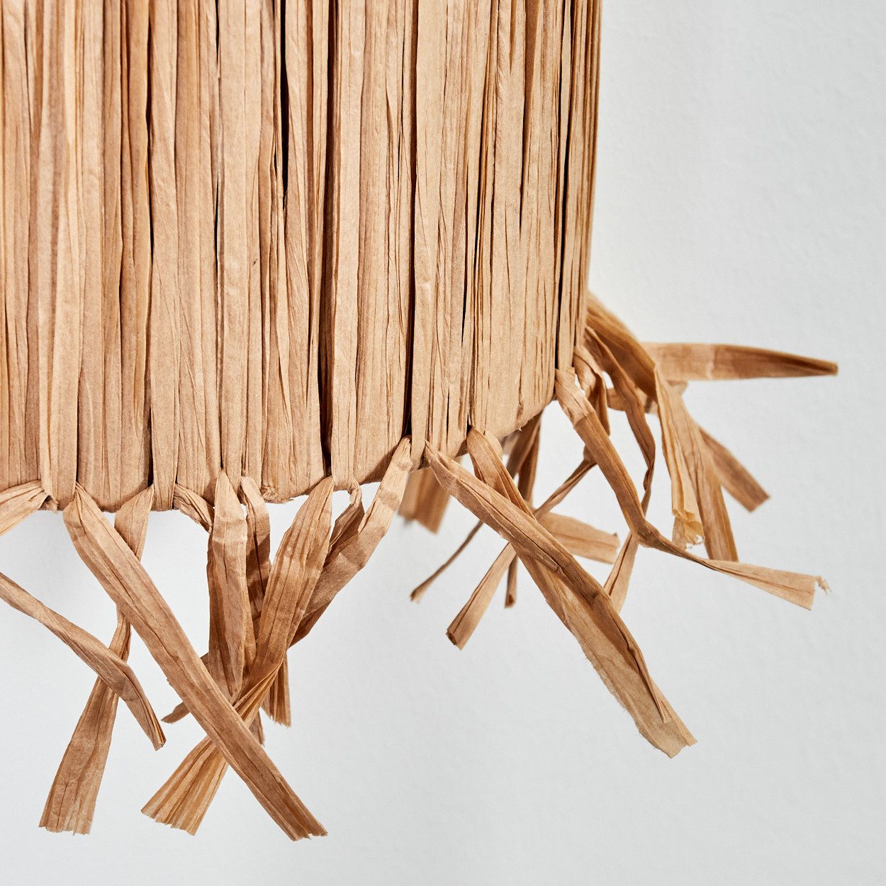 hofstein Wandleuchte Wandlampe aus Metall/Bast in Schwarz/Natur mit Lichteffekt, Wandleuchte Boho-Design, Stecker u. Schalter, abnehmbares Kabel, E27