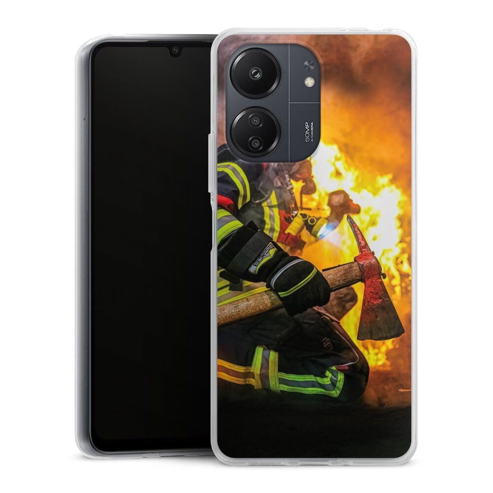 DeinDesign Handyhülle Feuerwehr Feuer Lebensretter Volunteer Firefighter, Xiaomi Redmi 13C 4G Silikon Hülle Bumper Case Handy Schutzhülle