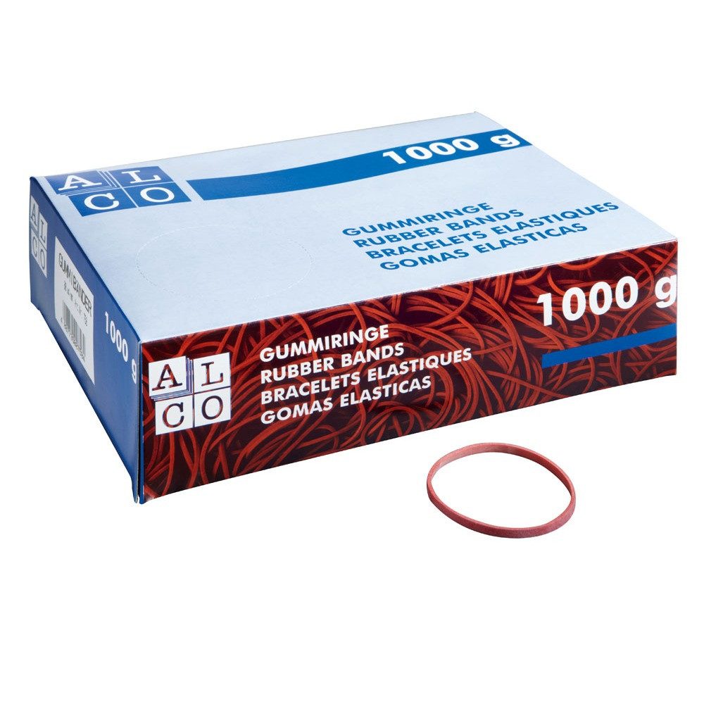 ALCO Gummibänder ALCO Gummiringe rot Ø25mm 1000g Schachtel