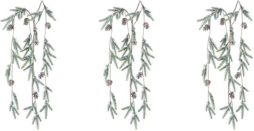 Winterliche Kunstpflanze Weihnachtsdeko Fichte, Creativ green, Höhe 100 cm,  mit zahlreichen Fichtenspitzen und Zapfen, 3er-Set, Pur oder dekoriert,  stehend oder liegend