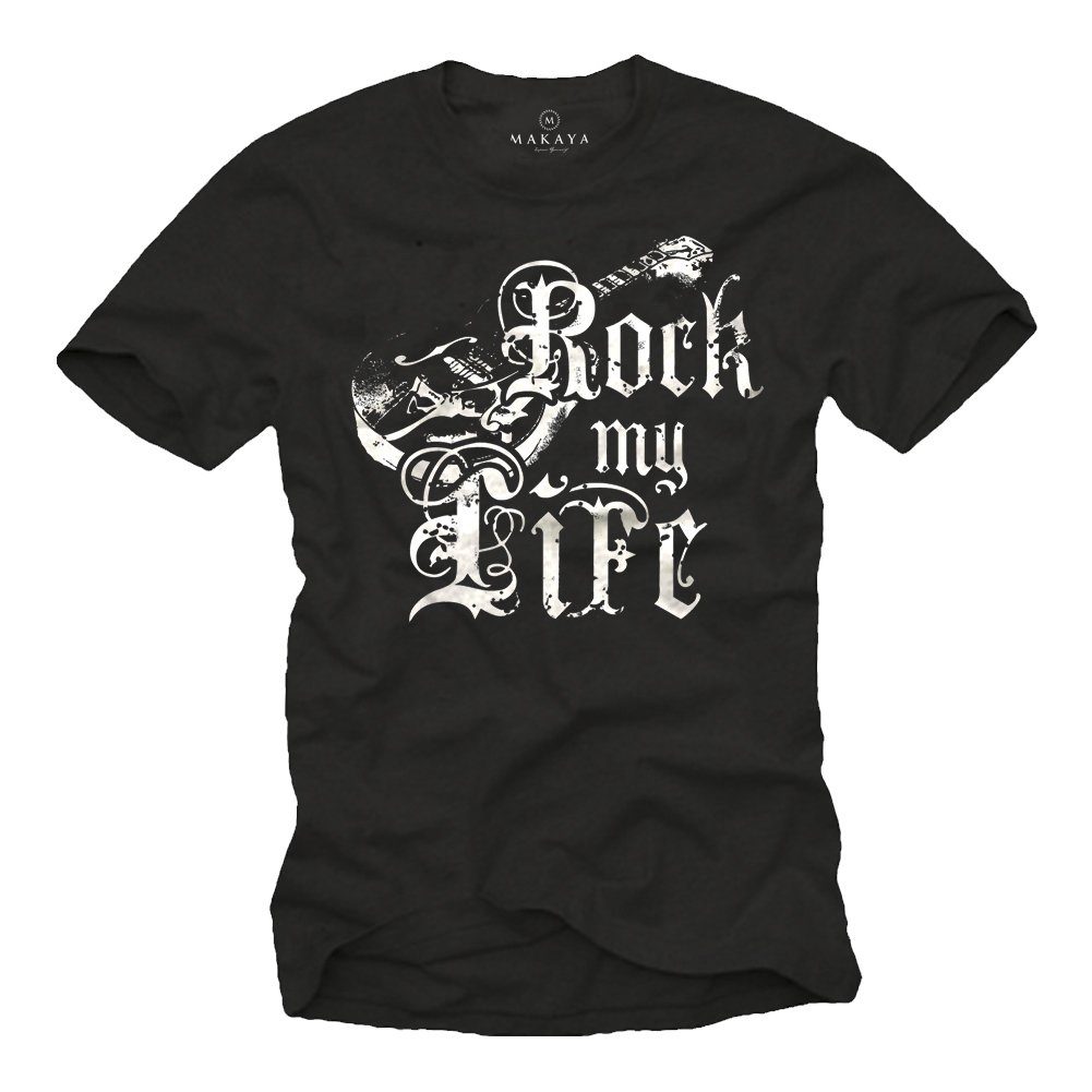 MAKAYA T-Shirt Herren Bandshirt Motiv Rock günstig online kaufen