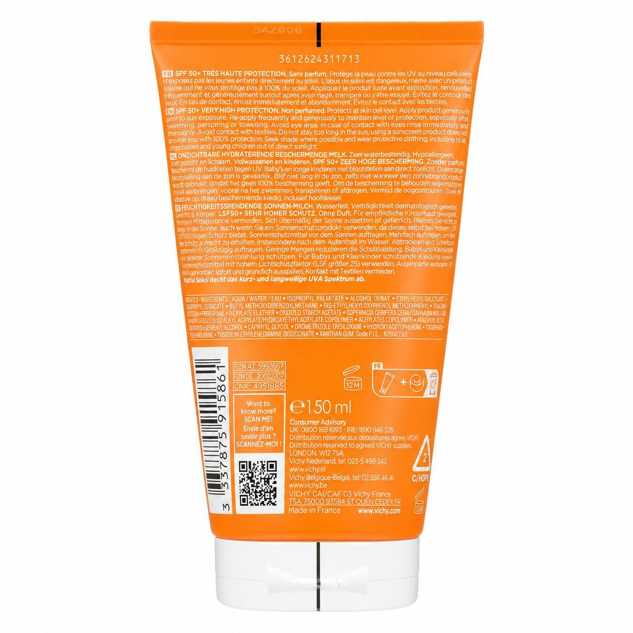 Vichy Sonnenschutzcreme VICHY CAPITAL Soleil Sonnenschutz-Milch LSF 50+ 150ml PZN 20022707