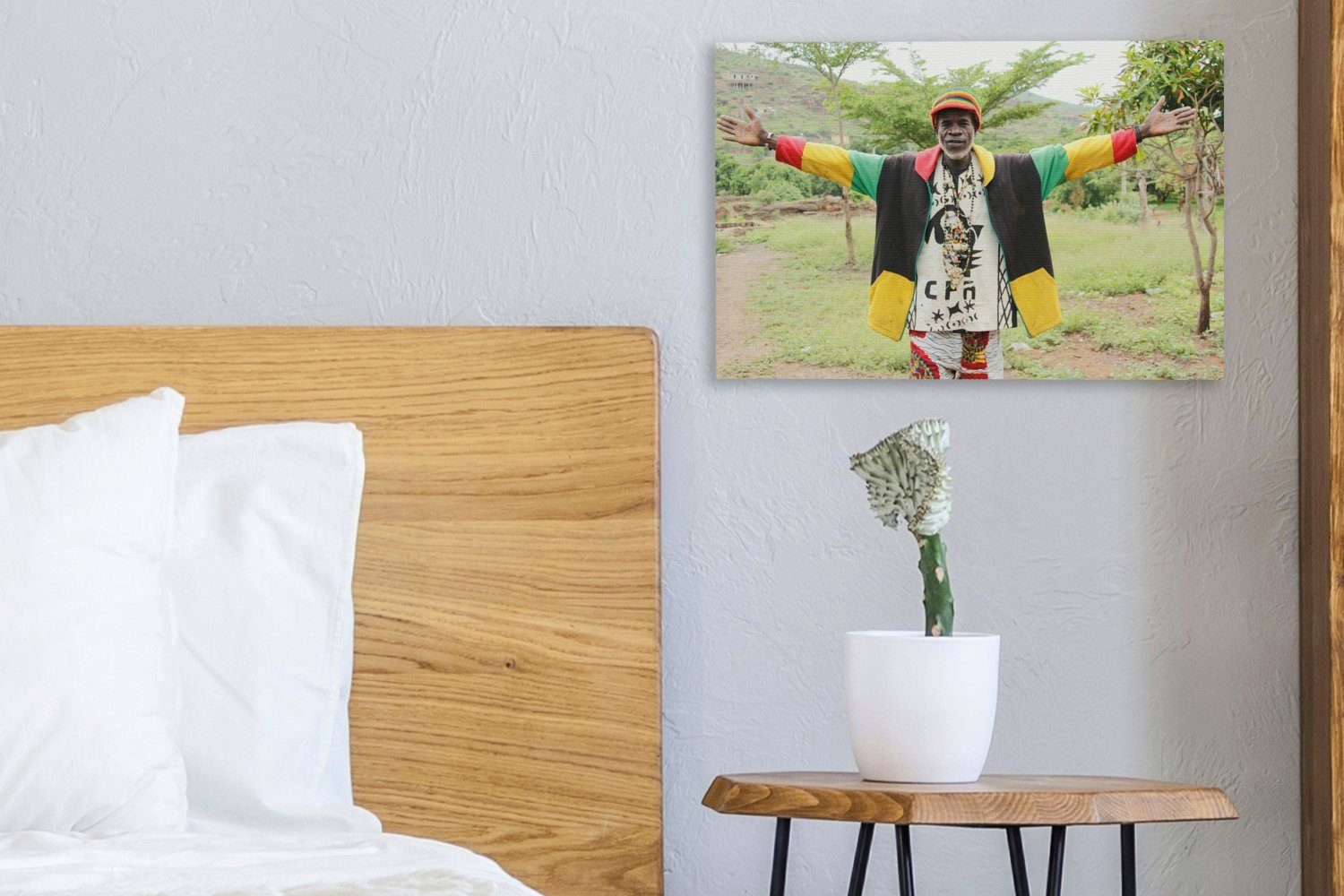 OneMillionCanvasses® Leinwandbild Reggae-Sänger Wanddeko, der cm Wandbild Leinwandbilder, St), Aufhängefertig, in 30x20 (1 Natur