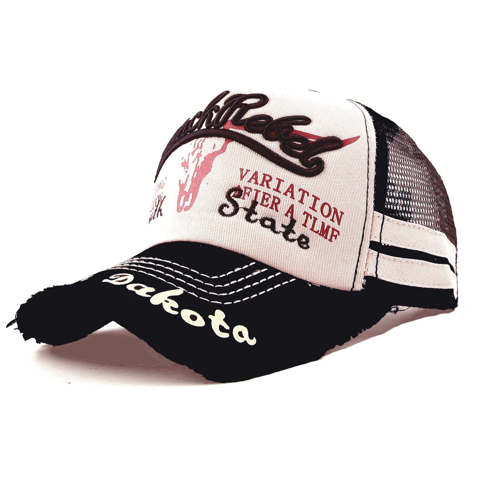 Sporty Trucker Cap Trucker Mesh Baseballcap Black Rebel Western Vintage Retro Sommer Cap Mesh Netz
