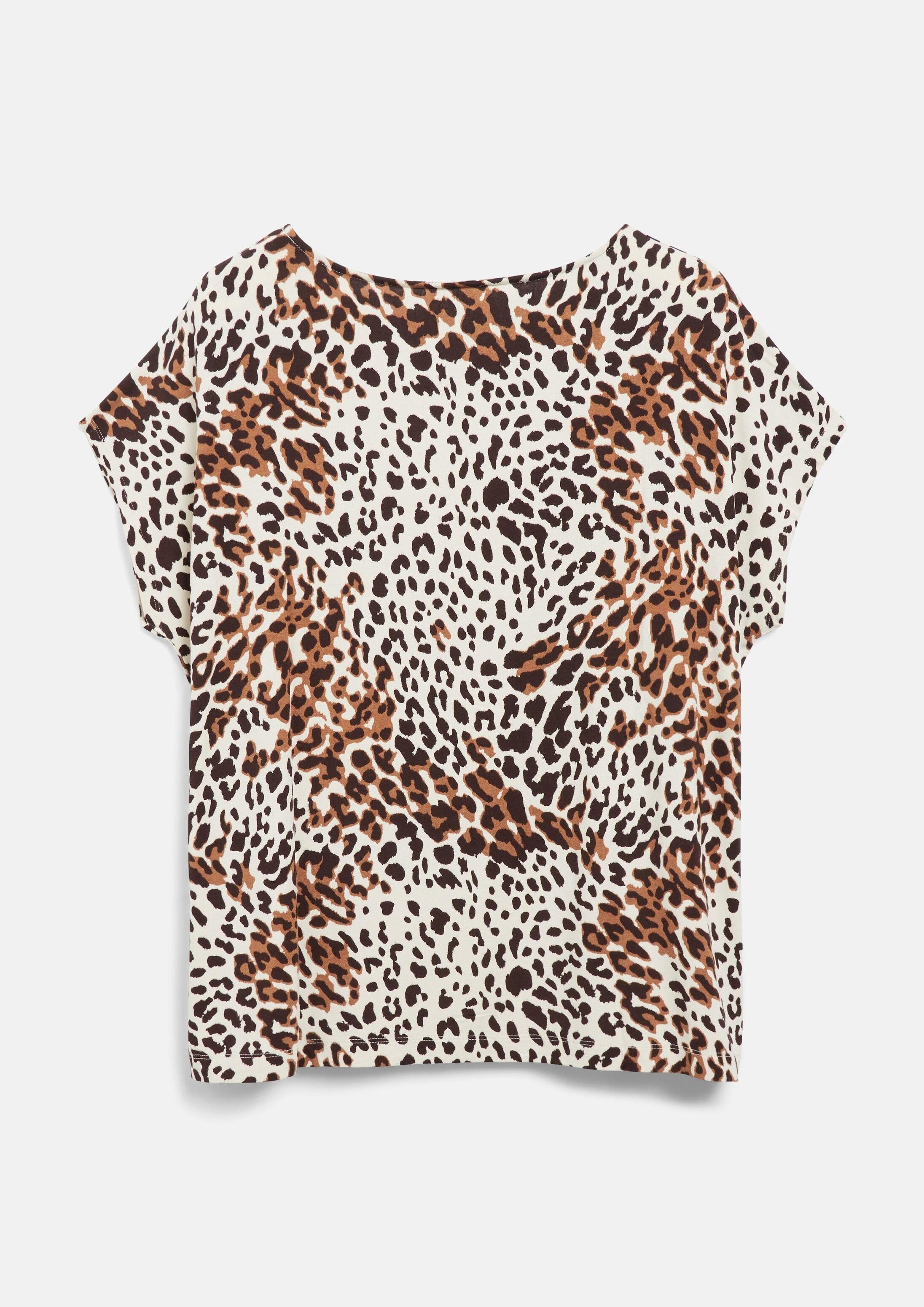 s.Oliver Kurzarmshirt T-Shirt Fließendes T-Shirt mit Leo-Print