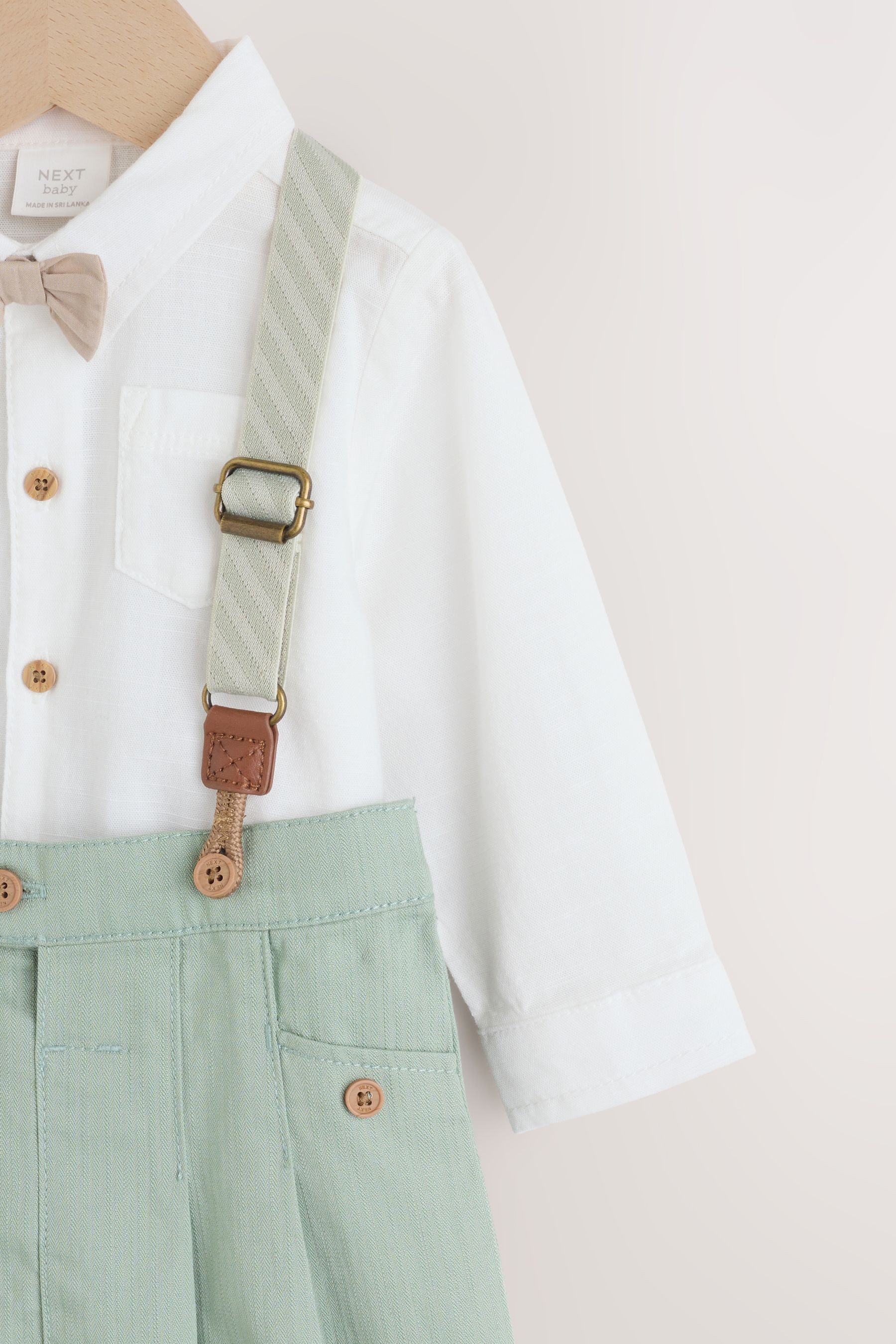 Next Hemd & Hose 3-teiliges Baby-Set mit Hemd, Hose und Hosenträger (3-tlg)