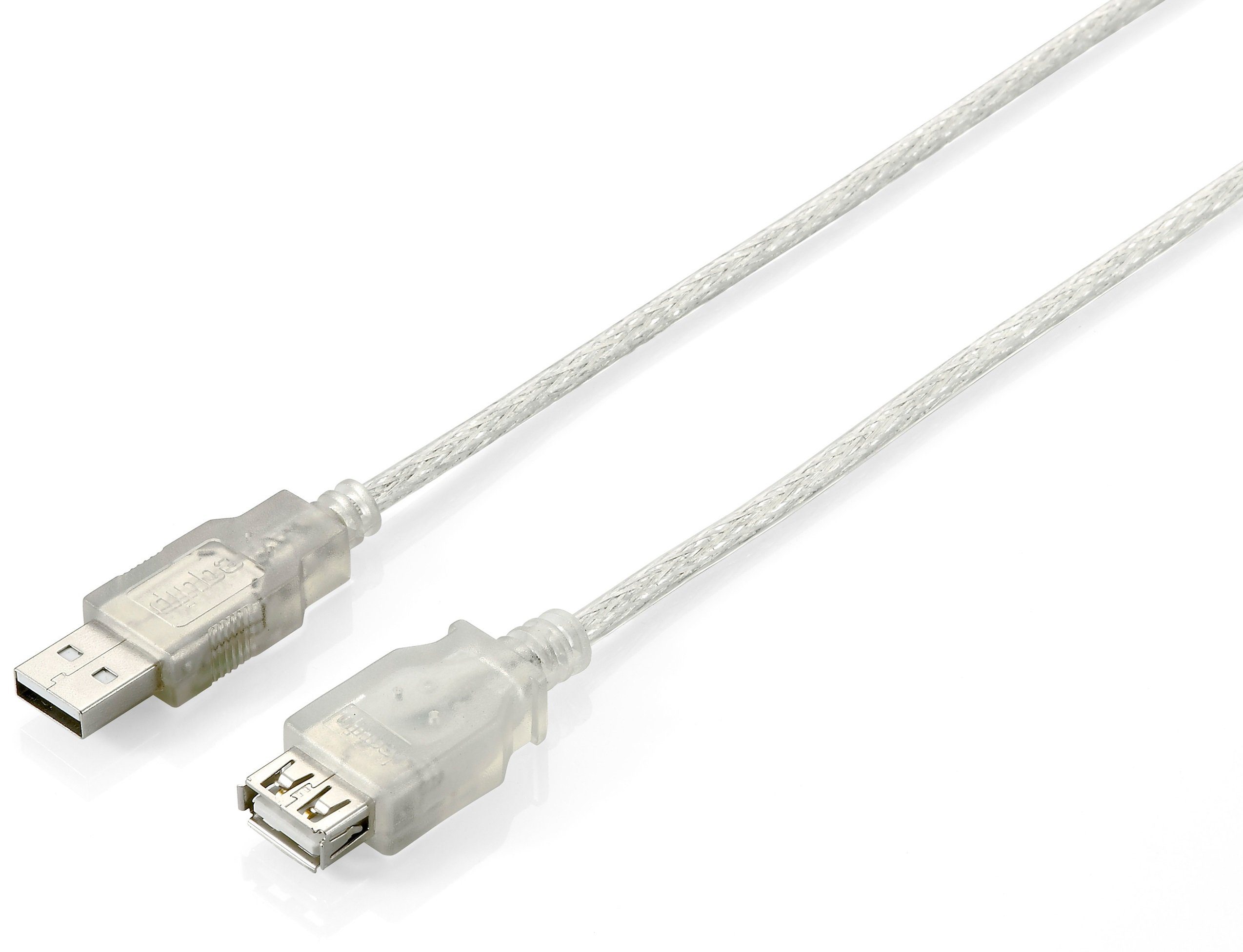 Equip Klemmen Equip USB Kabel 2.0 A -> A St/Bu 3.00m transparent Ve Polybeute