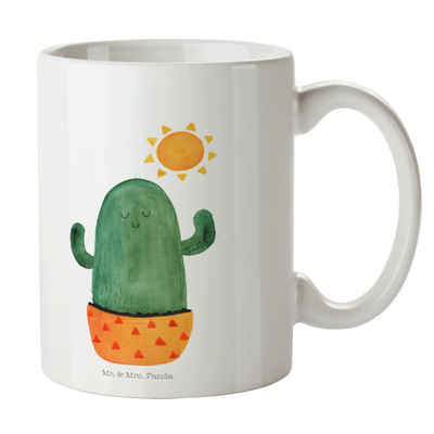 Mr. & Mrs. Panda Tasse Kaktus Sonne - Weiß - Geschenk, Büro Tasse, Neustart, Tasse Sprüche, Keramik, Exklusive Motive